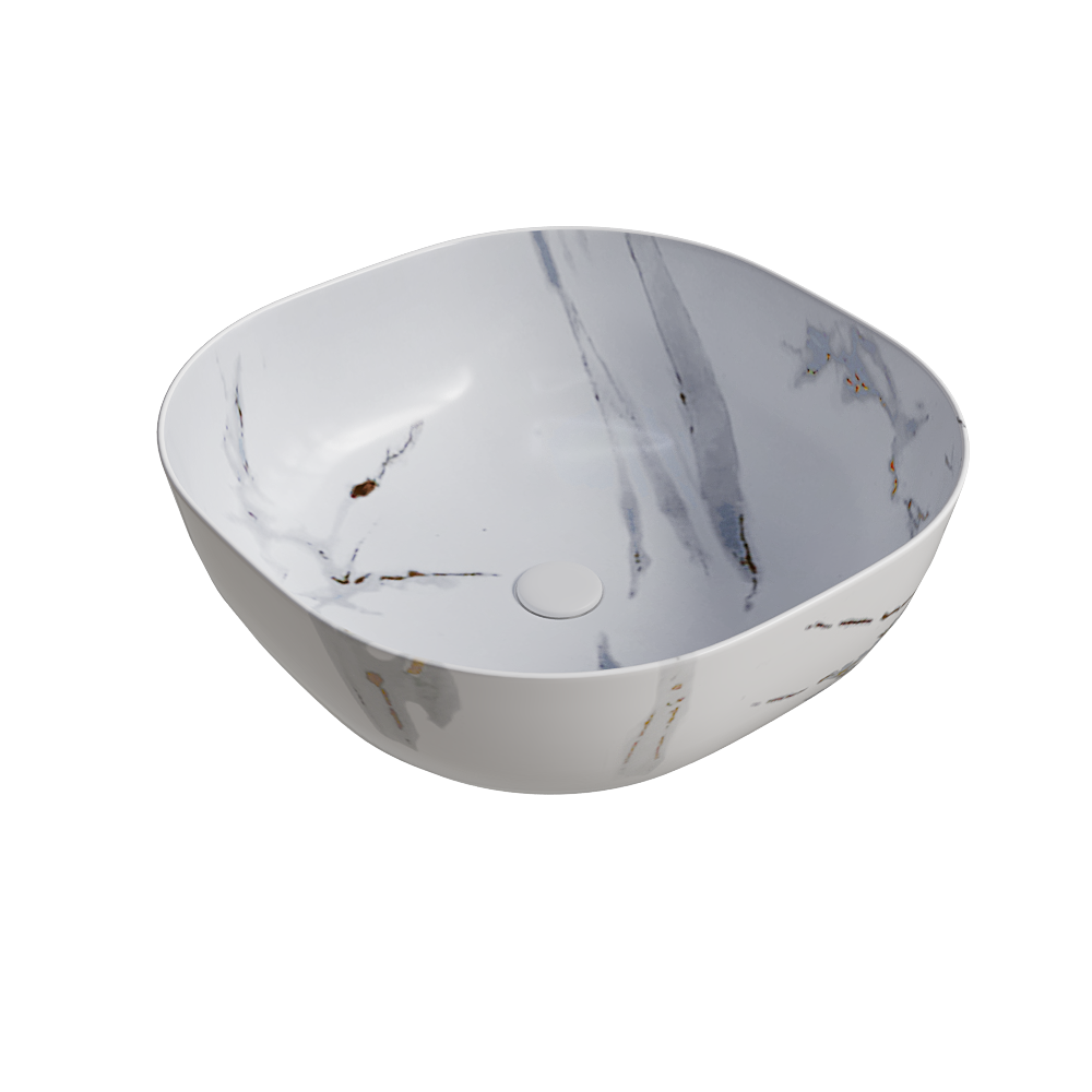 Изображение товара Раковина накладная Slim Color GM 41.5x41.5 см белый глянцевый квадратная