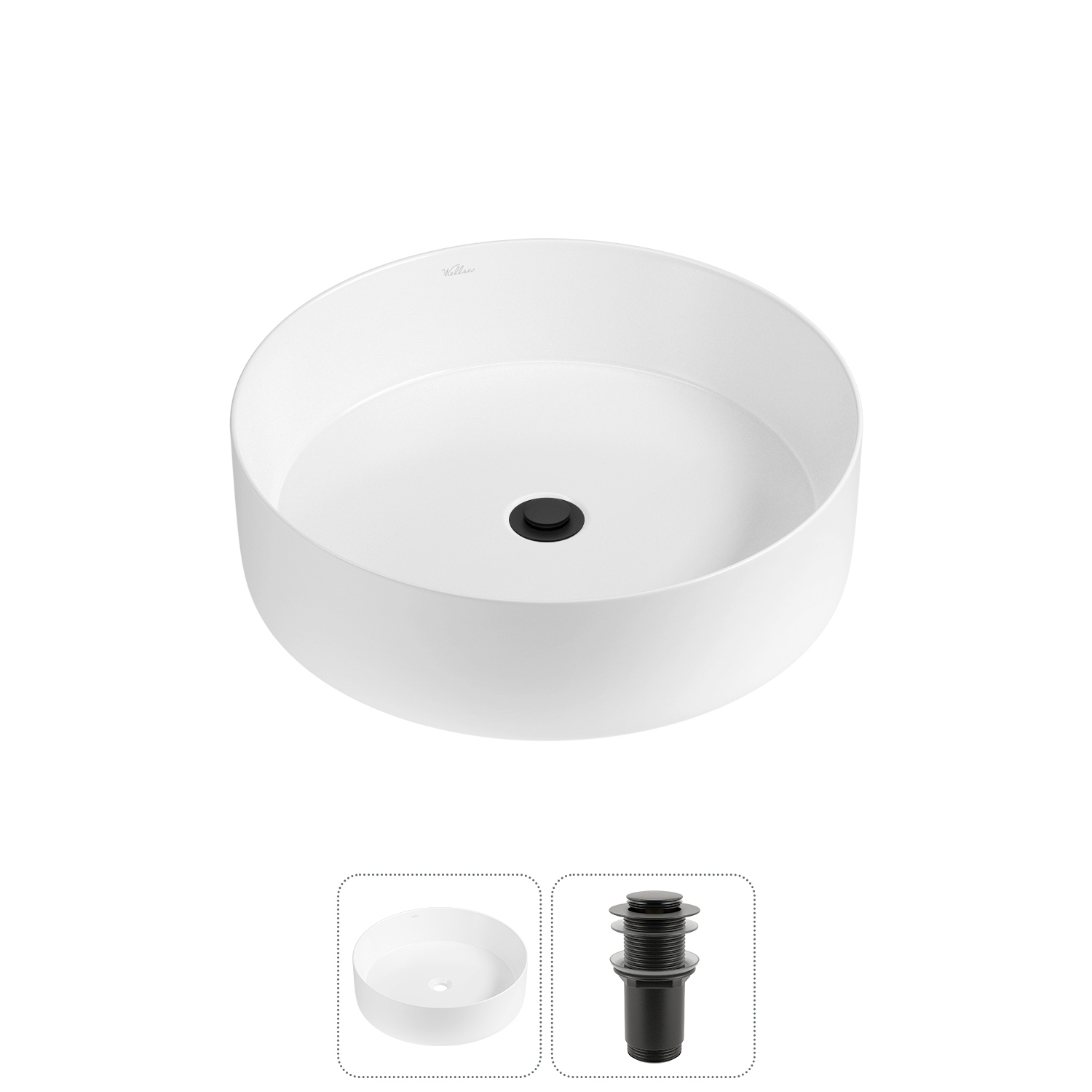 Изображение товара Раковина Wellsee coax 20213896R 40см цвет раковина 2 в 1: д/к