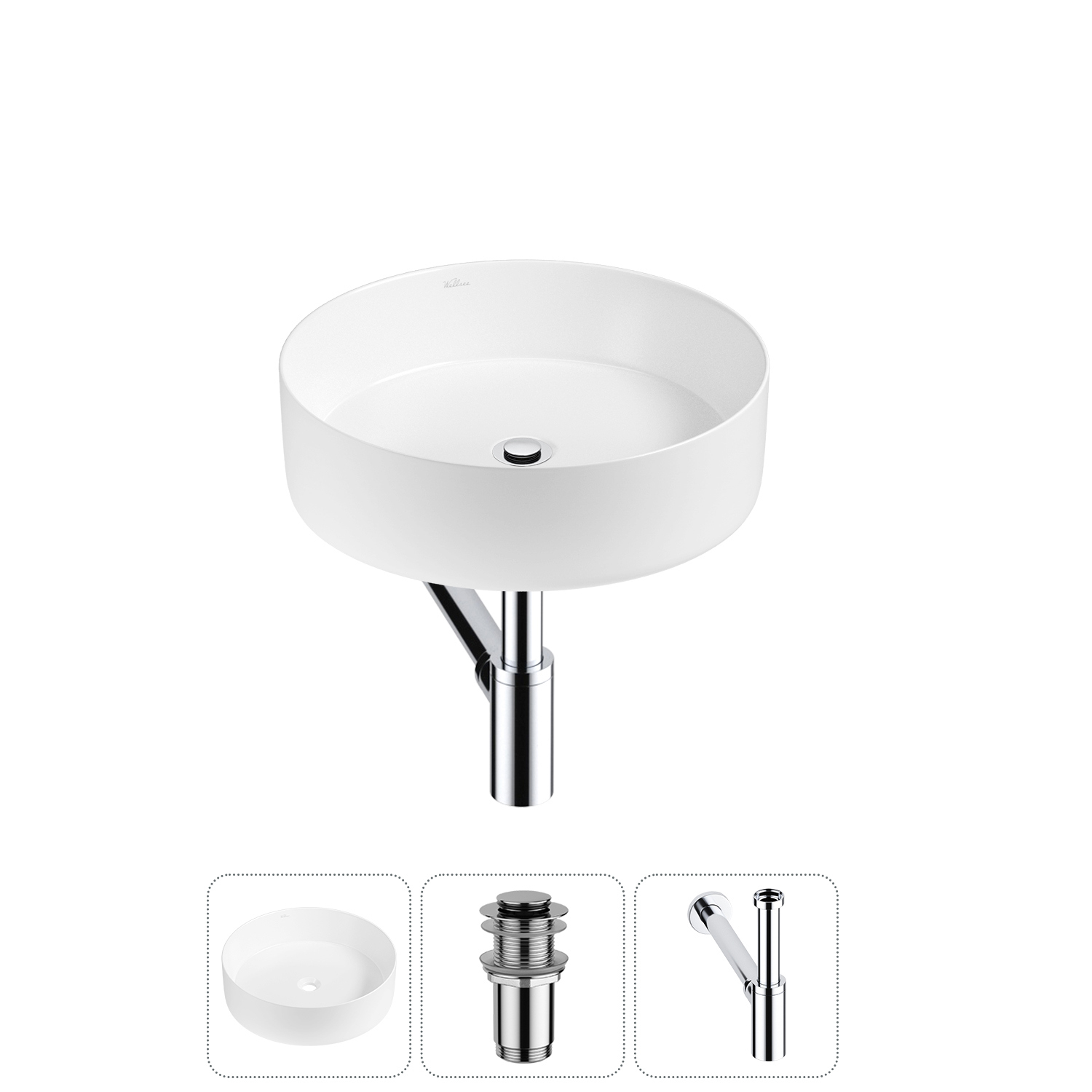 Изображение товара Раковина Wellsee coax 20213899R 40см керамическая в стильной глянцевой отделке