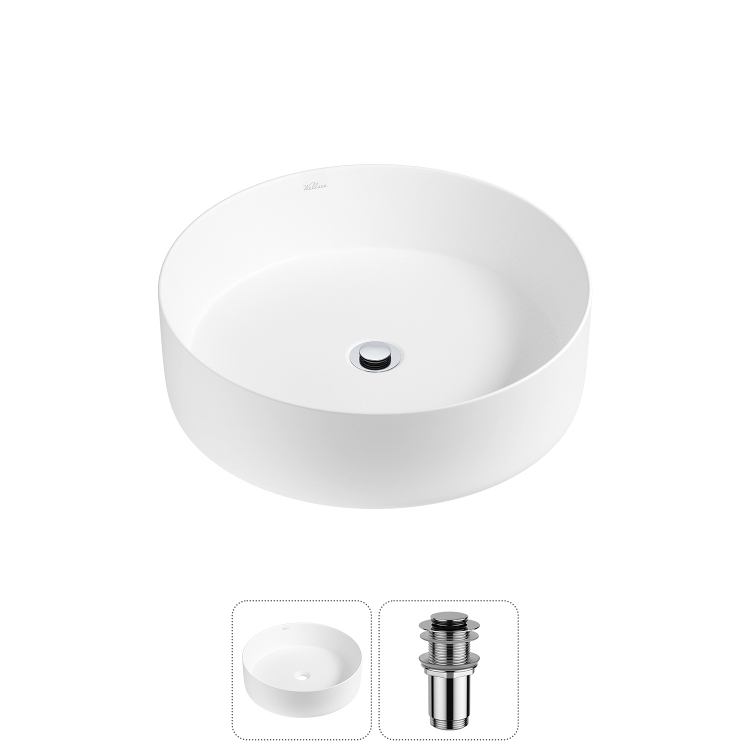 Изображение товара Раковина Wellsee coax 20213911R 30см 2 в 1 матовая белая Польша