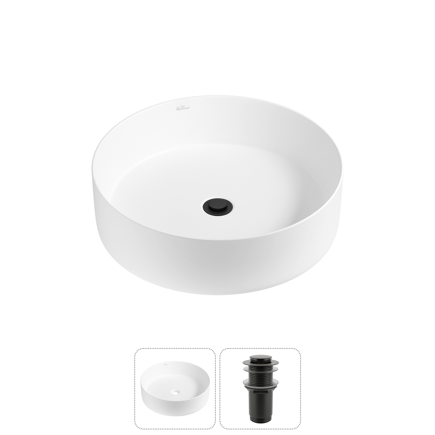 Изображение товара Раковина Wellsee coax 20213944R 40см цвет раковина 2 в 1: д/к