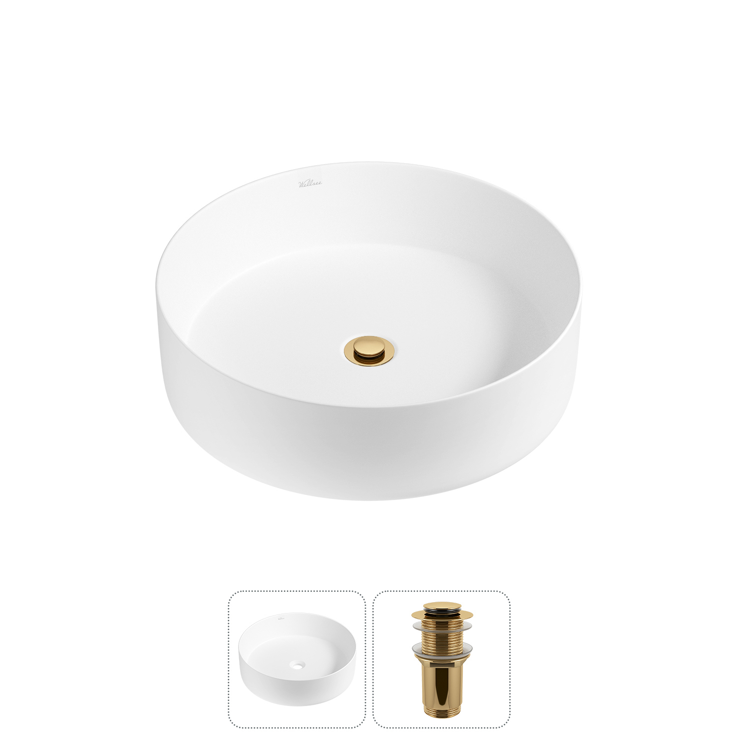 Изображение товара Раковина Wellsee coax 20213945R 40см цвет раковина 2 в 1: д/к