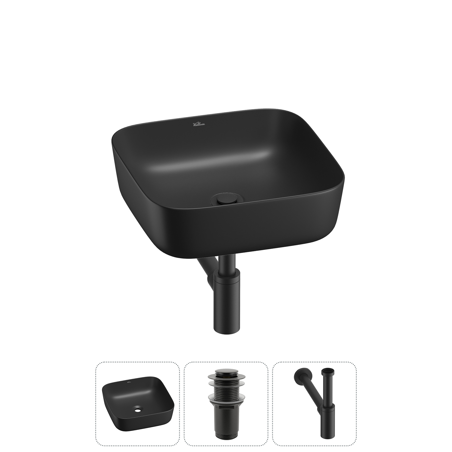 Изображение товара Раковина Wellsee preen 20214195R 39см цвет раковина 3 в 1: д/к, сифон