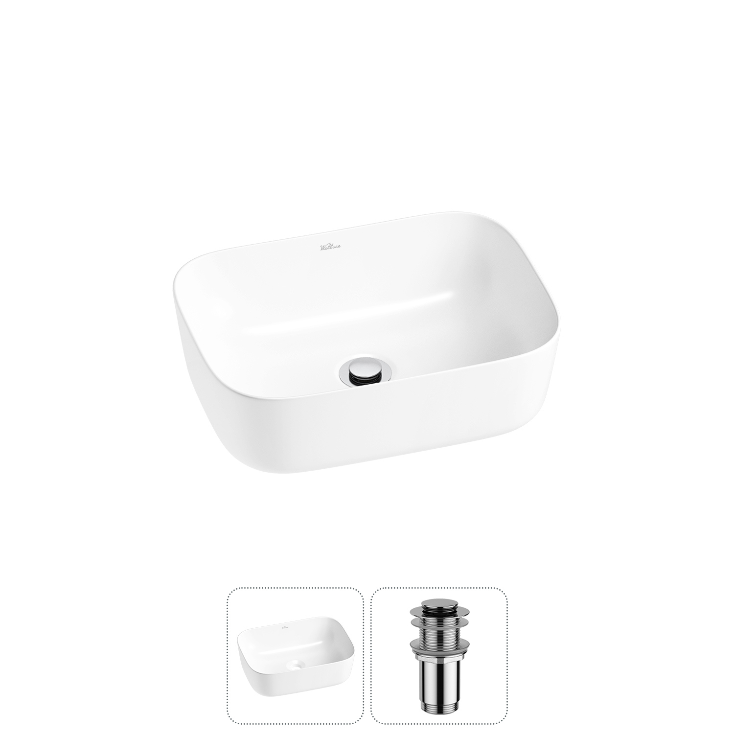 Изображение товара Раковина Wellsee preen 20214203R 40см цвет раковина 2 в 1: д/к
