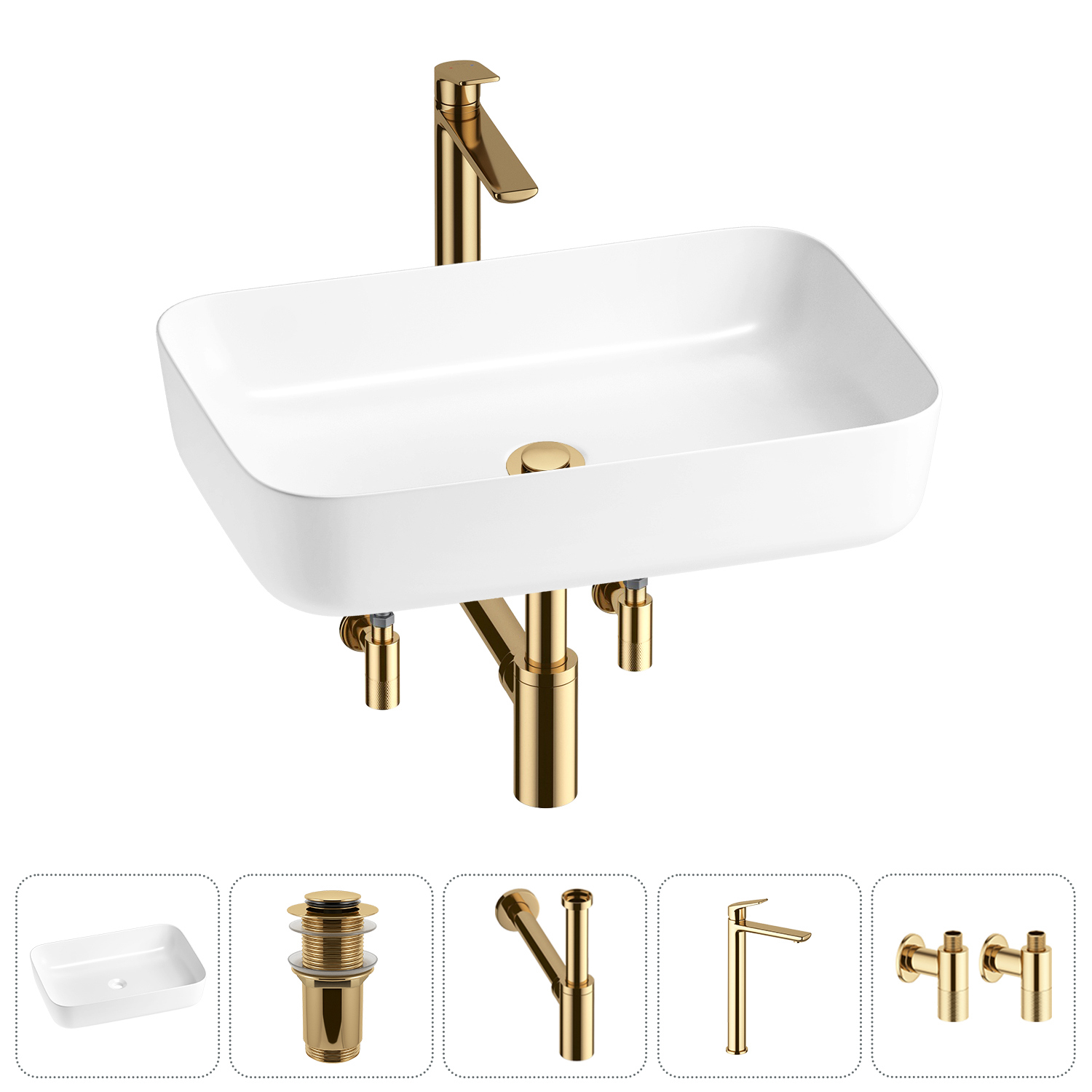 Изображение товара Раковина Wellsee preen 20214245R 50см белая с комплектом