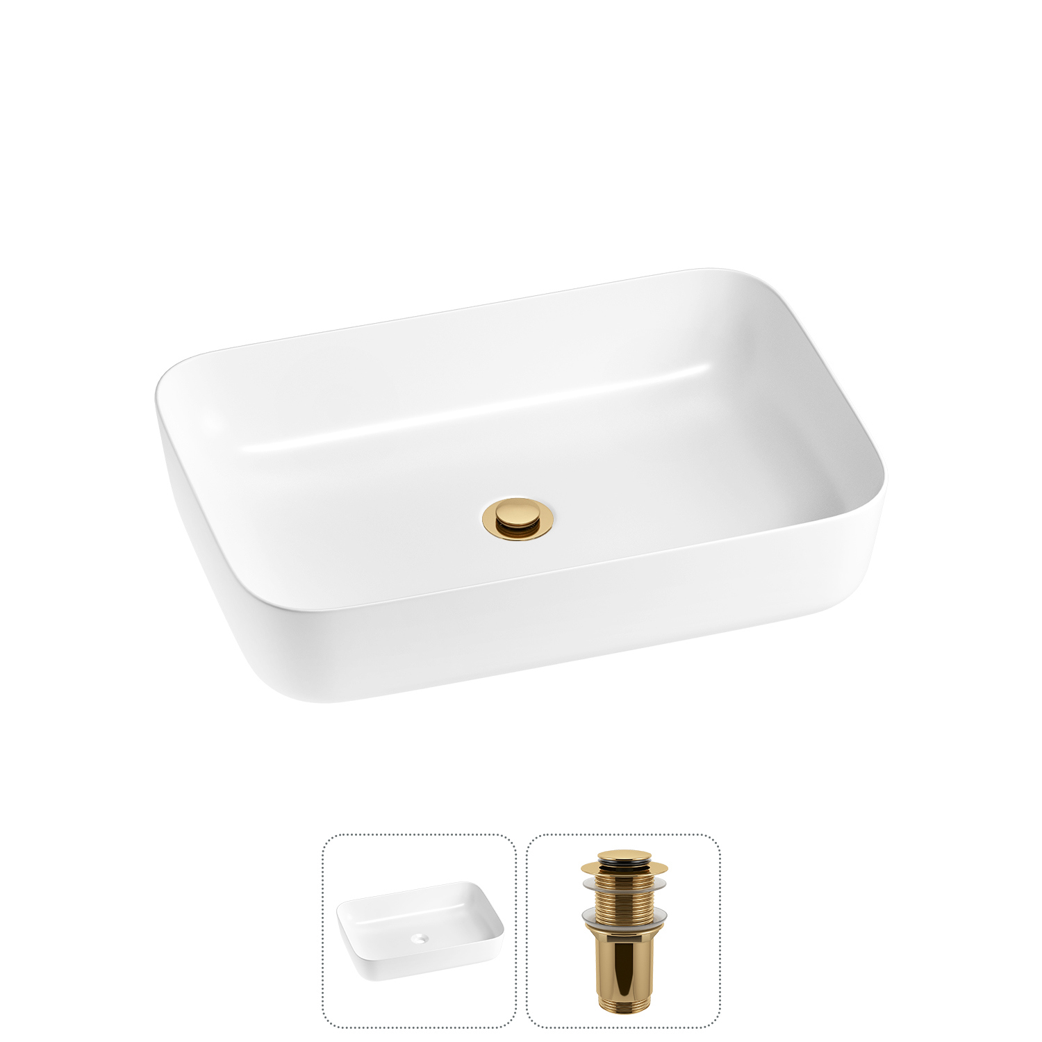 Изображение товара Раковина Wellsee preen 20214249R 60см цвет раковина 2 в 1: д/к