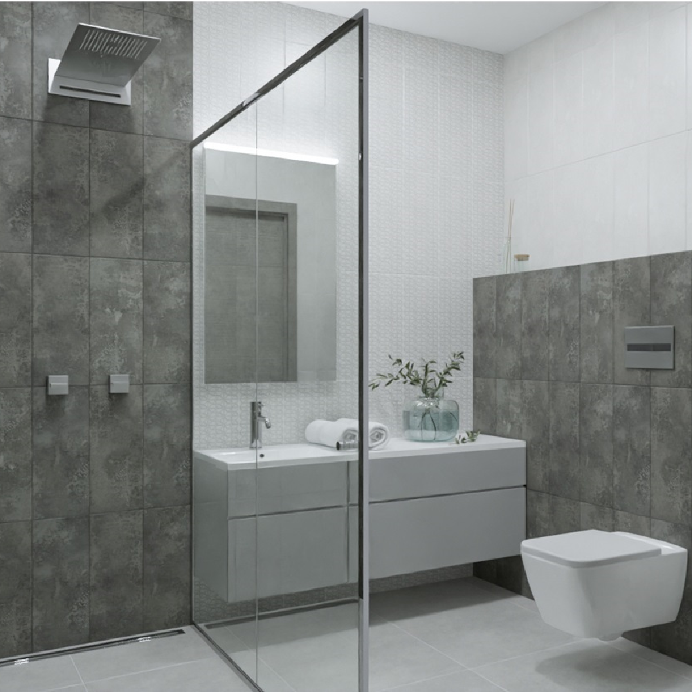 Изображение товара Плитка настенная Azori Trent 20.1x50.5 см серая матовая для ванной комнаты