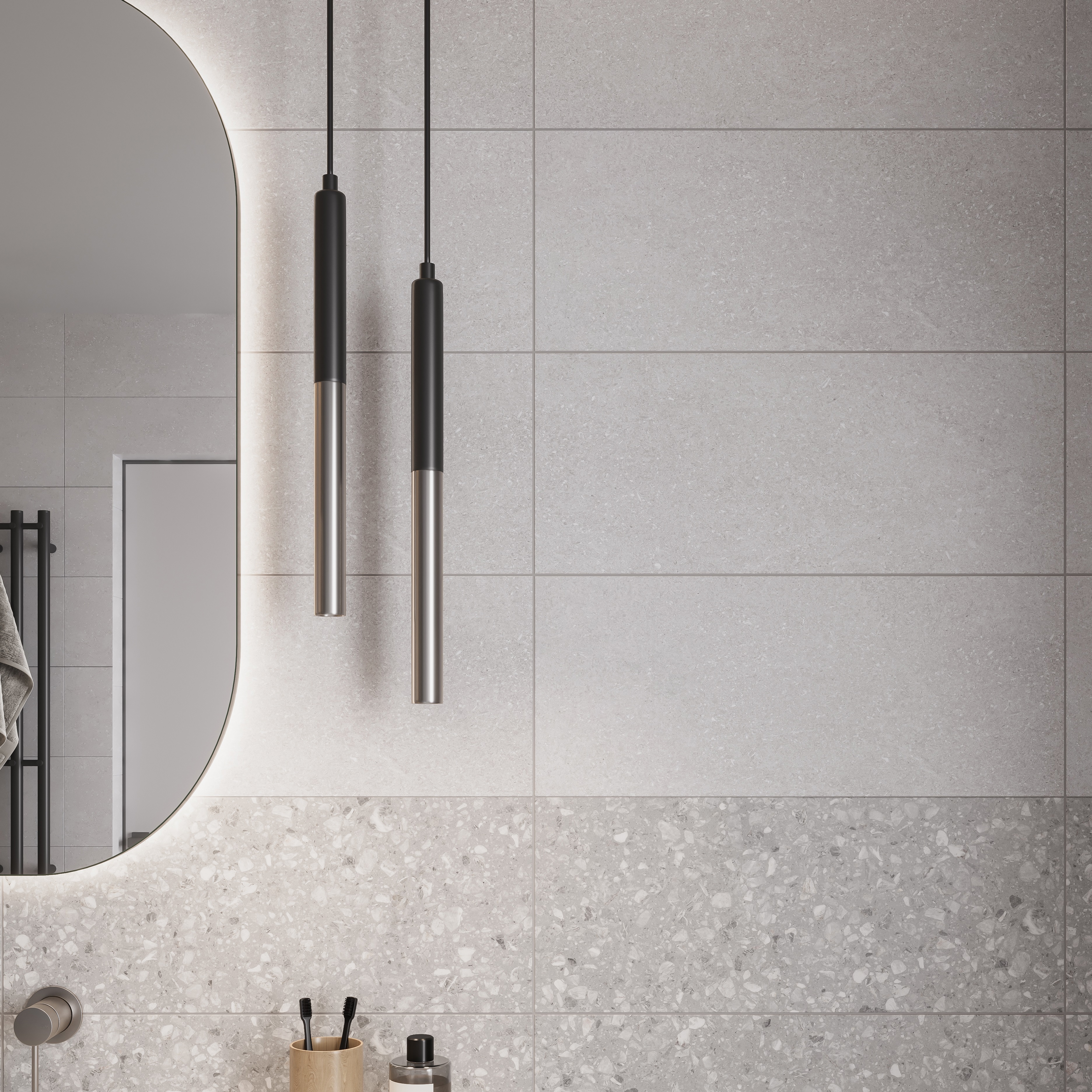 Изображение товара Настенная плитка Gracia Ceramica Bravo 01 25x60 см серого цвета
