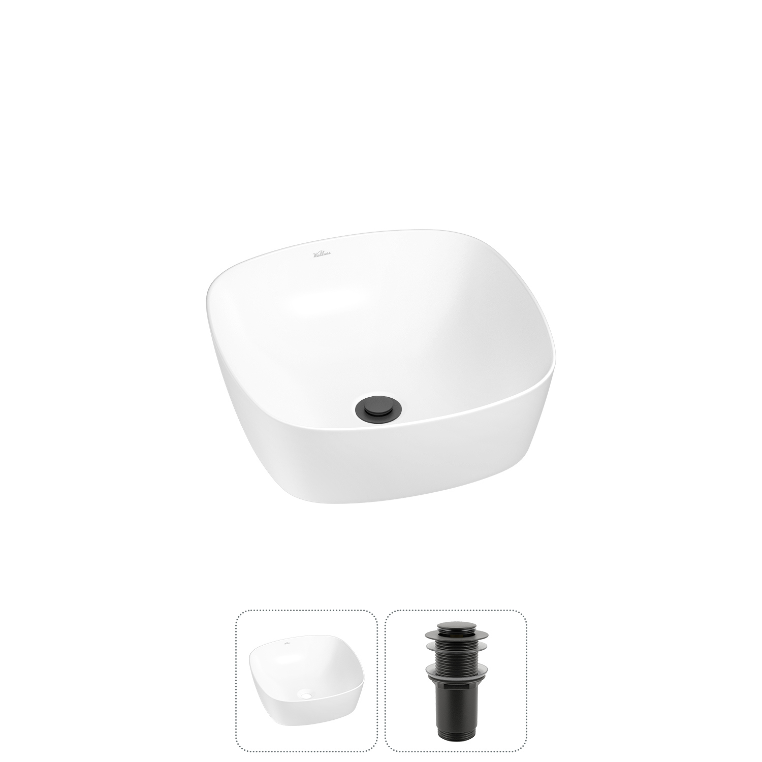 Изображение товара Раковина Wellsee ground breaking 20212126R 40см цвет раковина 2 в 1: д/к