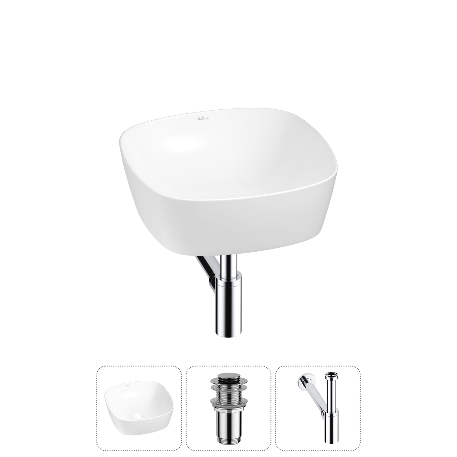 Изображение товара Раковина Wellsee ground breaking 20212129R 40см 3 в 1 белая