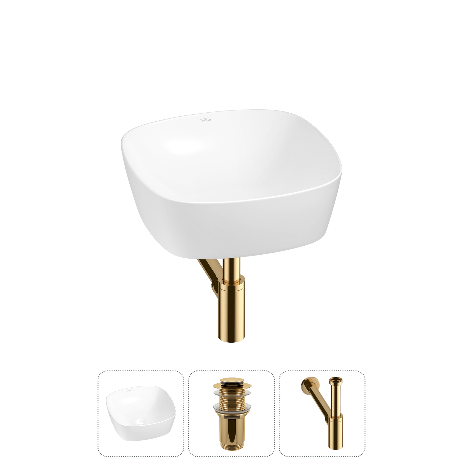 Изображение товара Раковина Wellsee Ground Breaking 20212131R 40см глянцевая белая