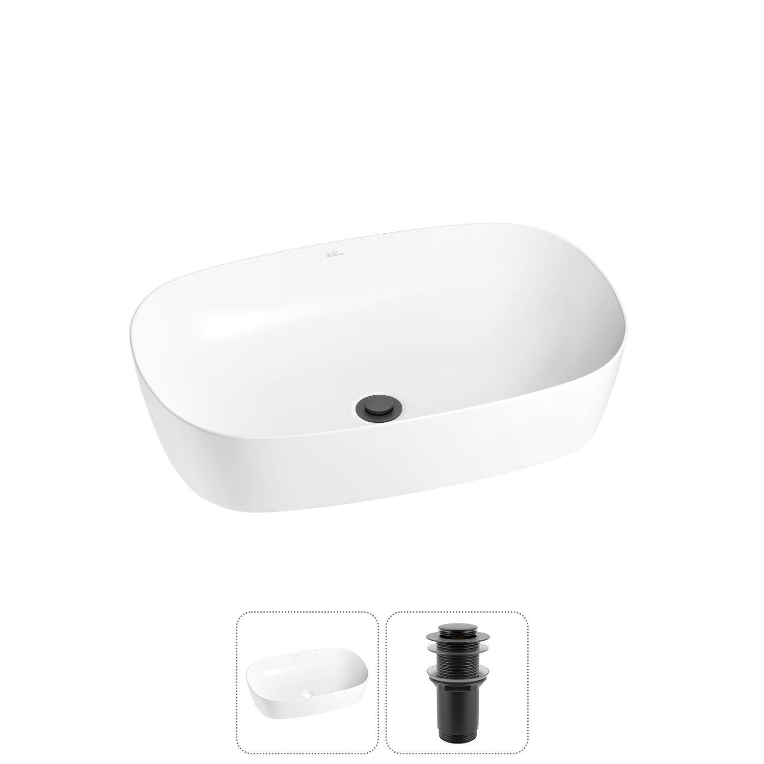 Изображение товара Раковина Wellsee ground breaking 20212334R 50см цвет раковина 2 в 1: д/к