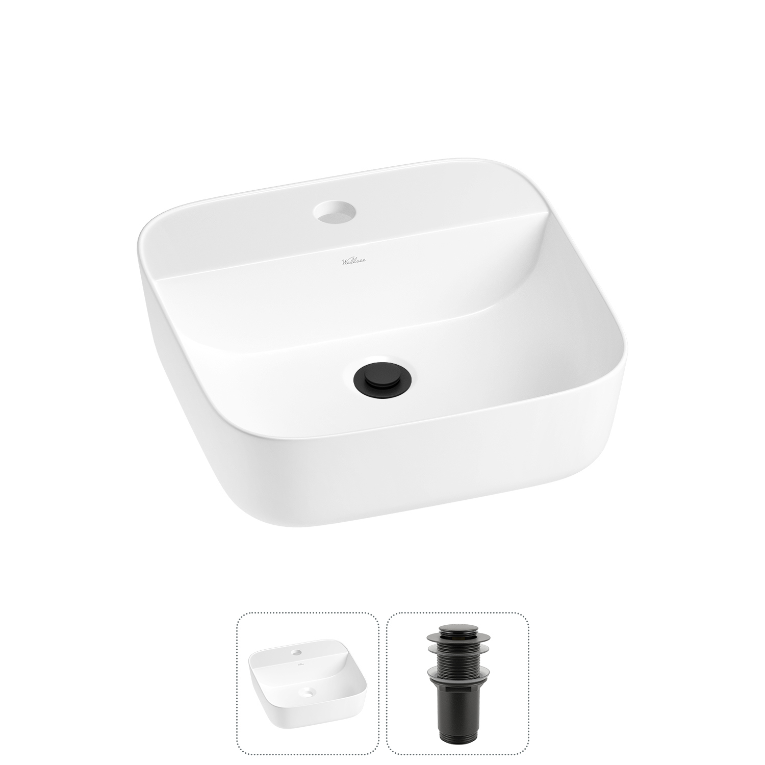 Изображение товара Раковина Wellsee preen 20214288R 40x40 см цвет белый глянцевая керамика