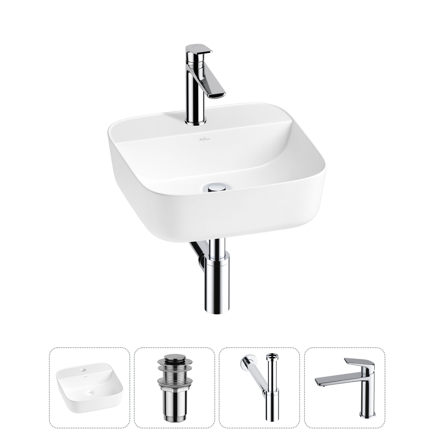 Изображение товара Раковина Wellsee preen 20214295R 40 см с комплектующими