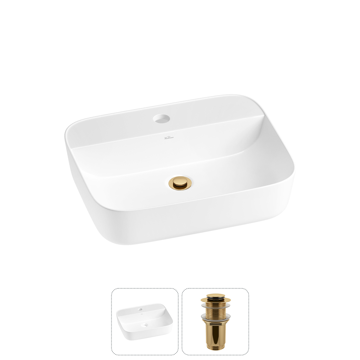 Изображение товара Раковина Wellsee Preen 20214317R 50 см белая глянцевая керамика