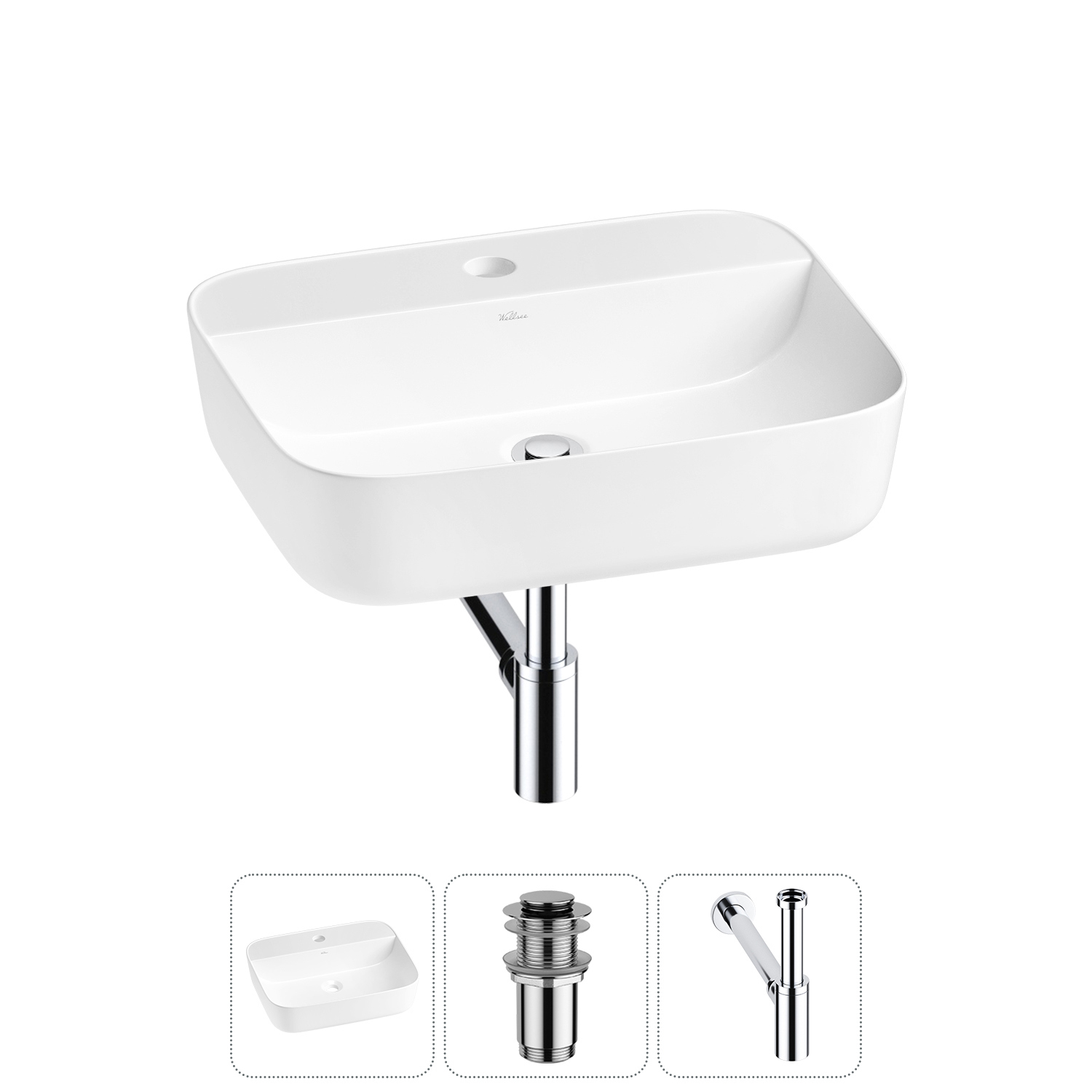 Изображение товара Раковина Wellsee preen 20214319R 50 см белая керамическая накладная