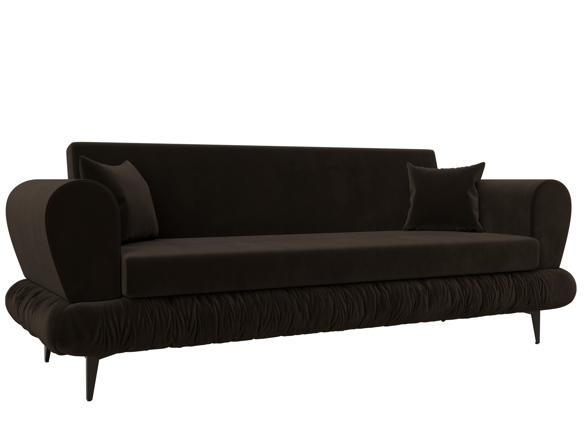 Изображение товара Диван раскладной Лига диванов 239x87x88 см вельвет коричневый, механизм книжка