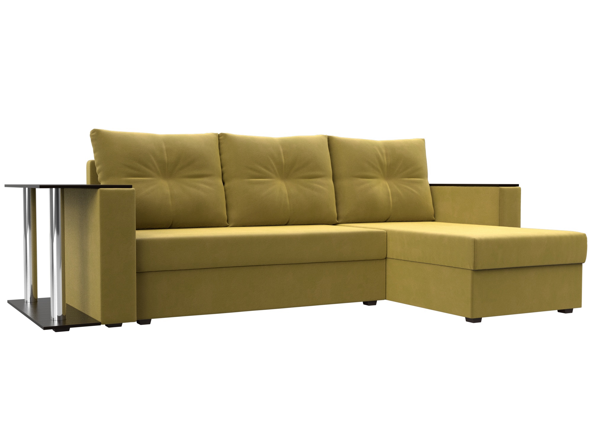 Изображение товара Диван раскладной Лига диванов 112502_спб 241x85x140 см вельвет цвет желтый