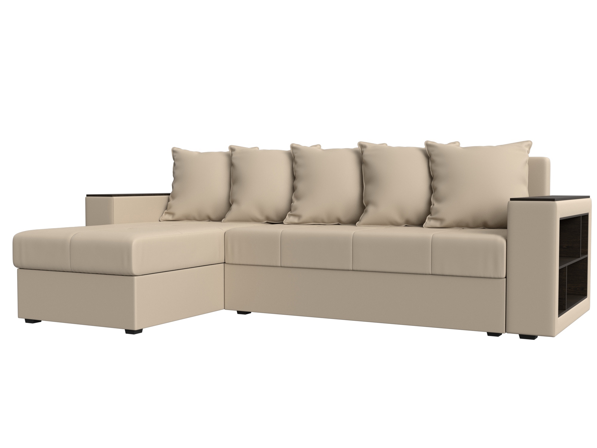 Изображение товара Диван раскладной Лига диванов 114198L_спб 236x85x140 см эко-кожа цвет бежевый