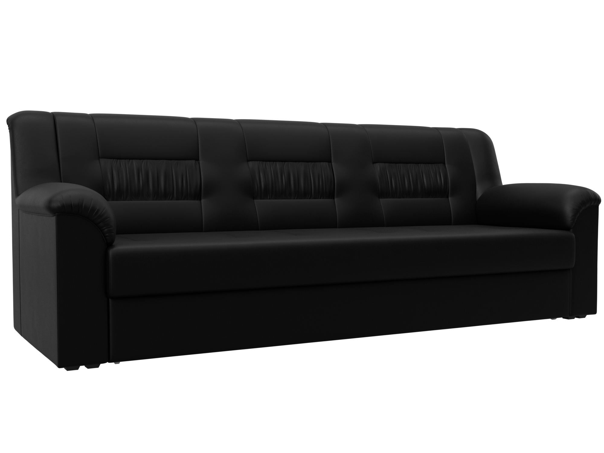 Изображение товара Диван раскладной Лига диванов 236x90x88 см эко-кожа цвет grifon 18 черный