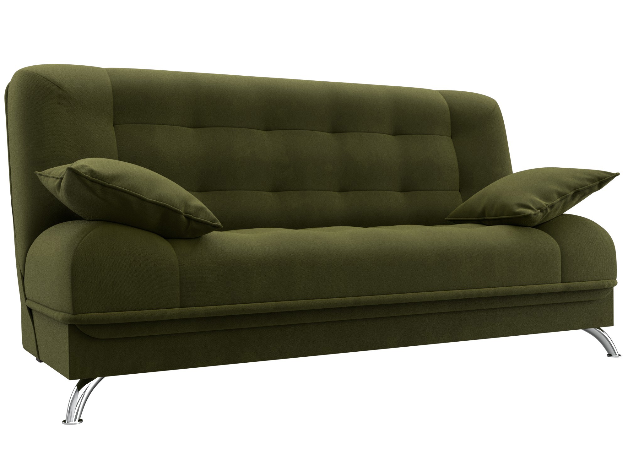 Изображение товара Диван раскладной Лига диванов 198x96x105 см вельвет цвет зеленый