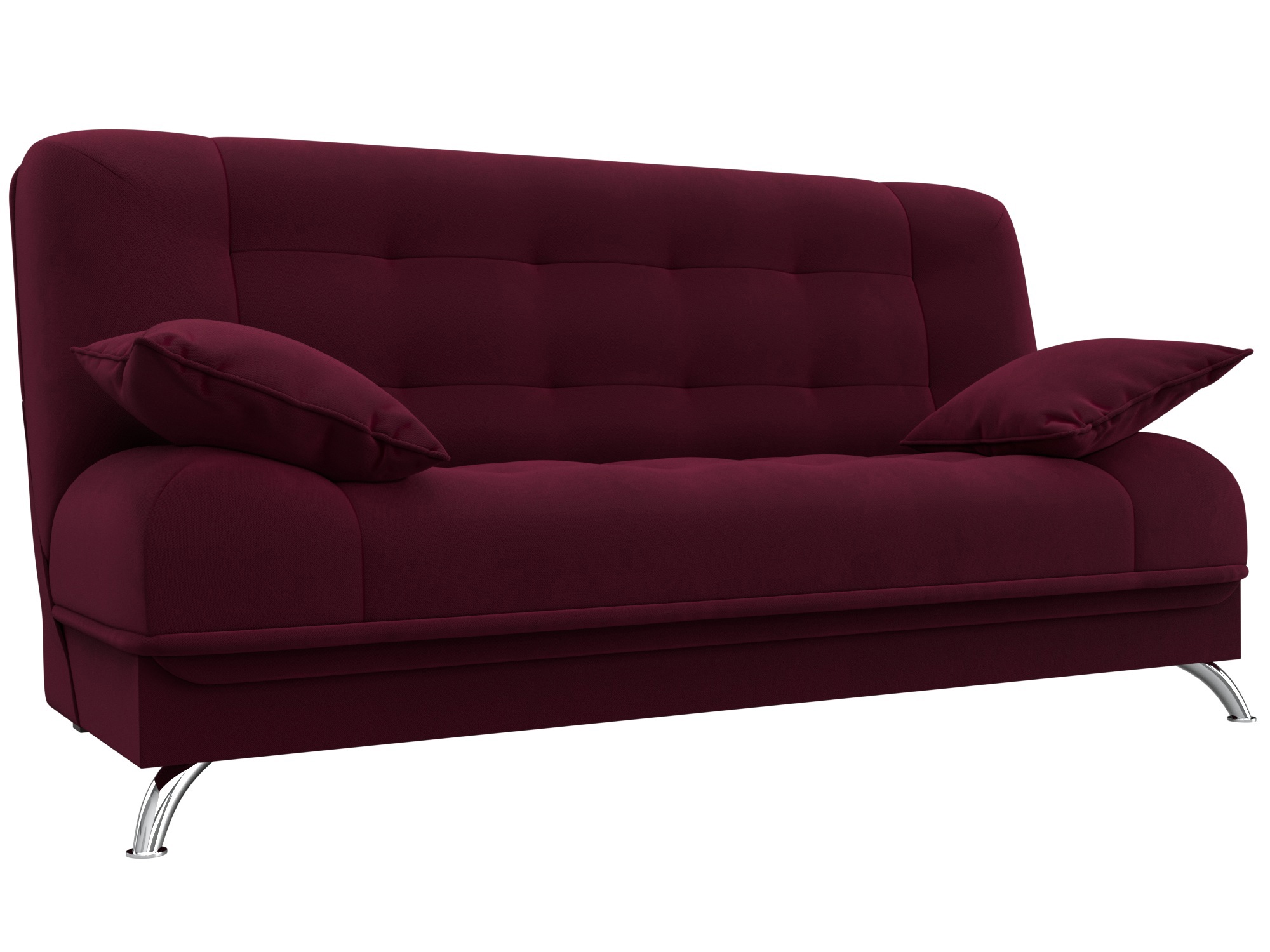 Изображение товара Диван раскладной Лига диванов 198x96x105 см вельвет цвет бордовый