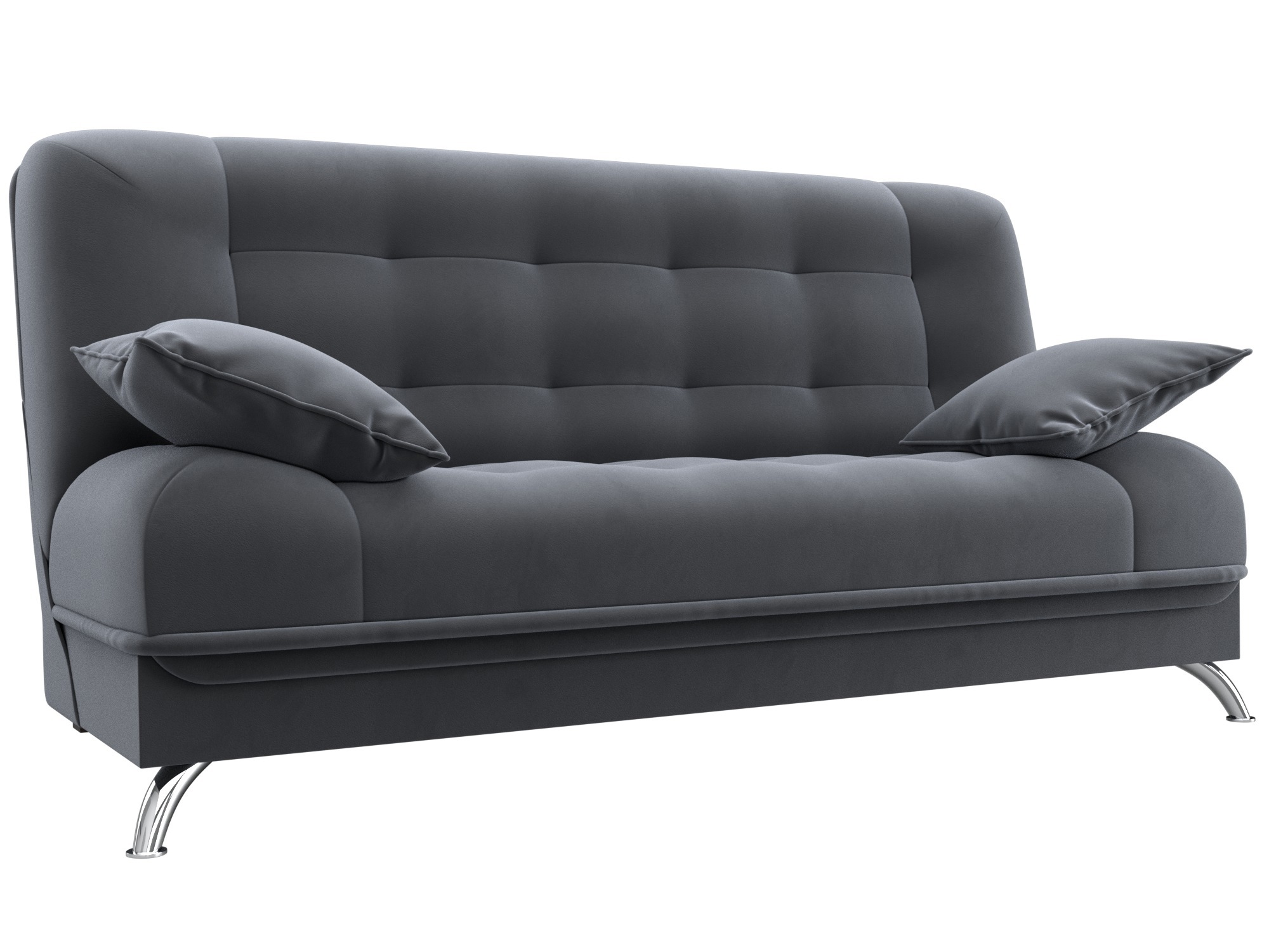 Изображение товара Диван раскладной Лига диванов 198x96x105 см велюр цвет серый