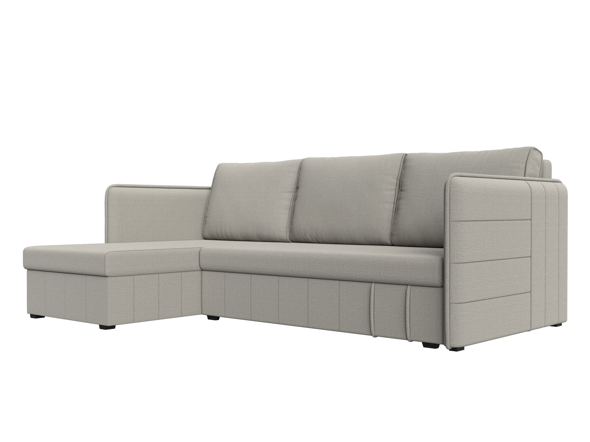 Изображение товара Диван раскладной Лига диванов 121147L_спб 208x85x140 см рогожка цвет амур 02 бежевый