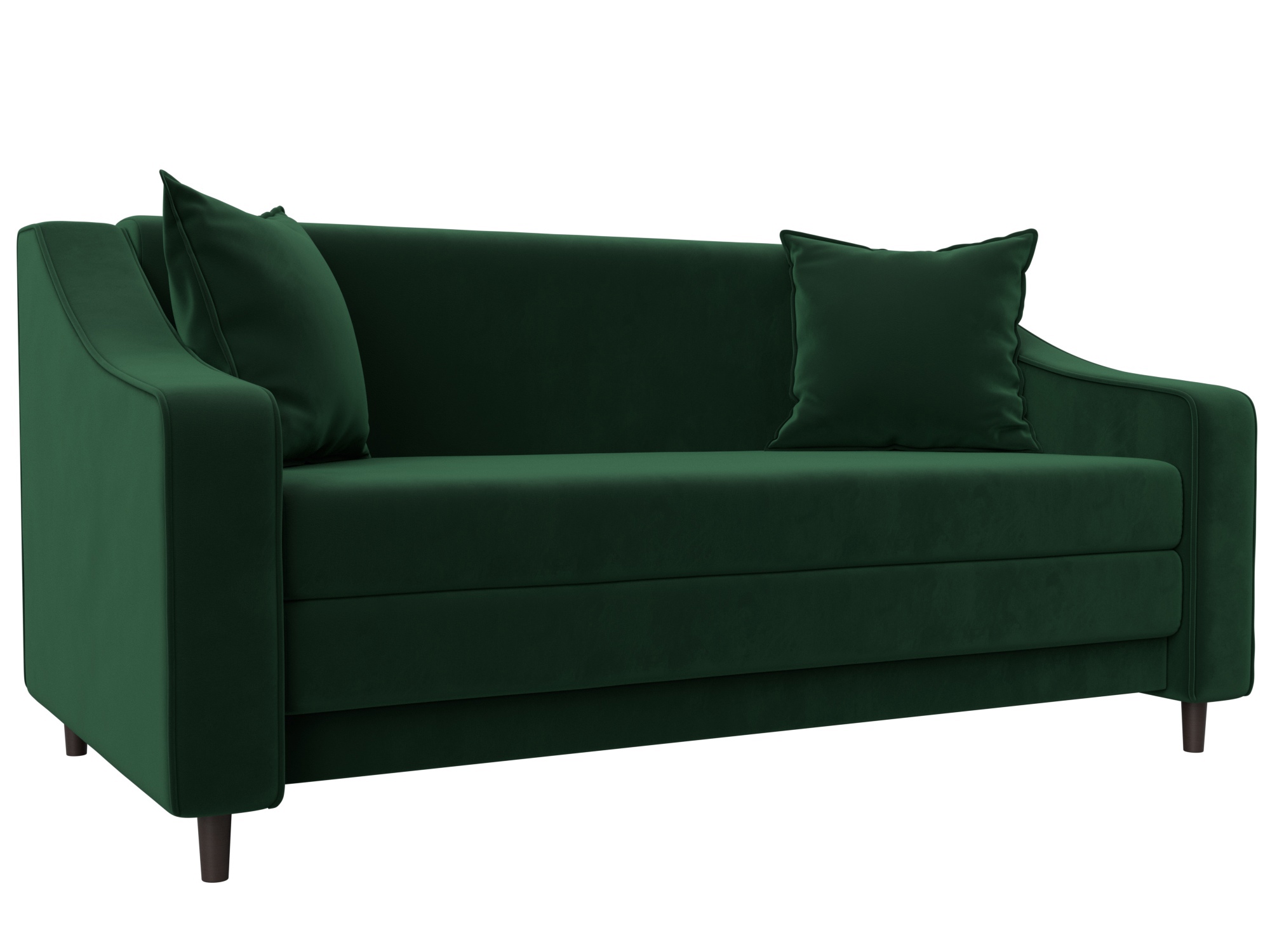 Изображение товара Диван раскладной Лига-07 с велюровым покрытием зеленый 164x82x93 см