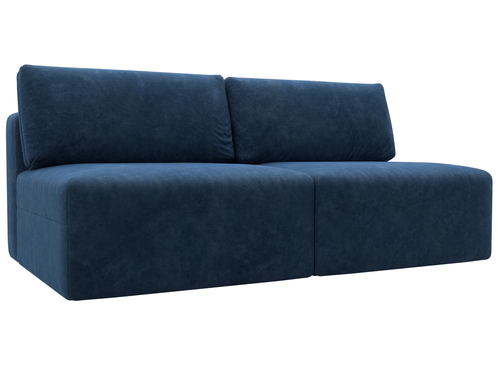 Изображение товара Диван раскладной Лига диванов 129472 велюр синий 200x84x118 см модульный современный комфорт