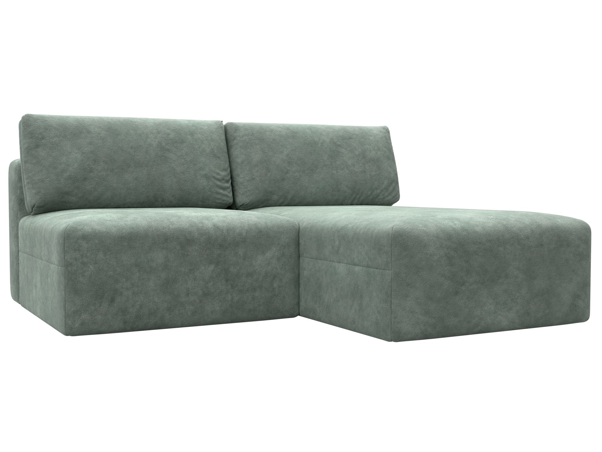 Изображение товара Диван раскладной Лига диванов 129509 из велюра зеленый современный угловой