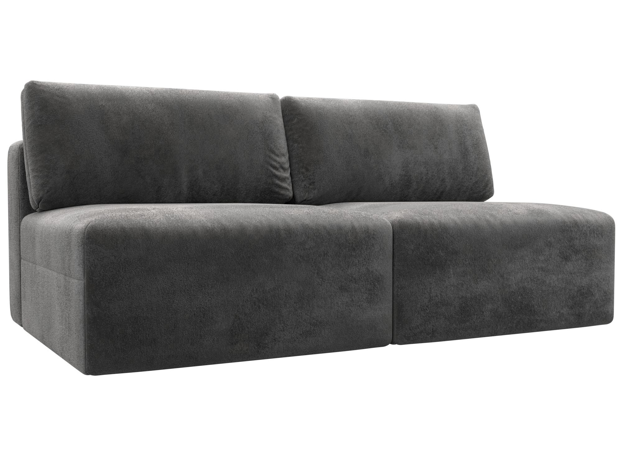 Изображение товара Диван Лига-060 НПБ раскладной с ящиками велюр серый 200х118х84