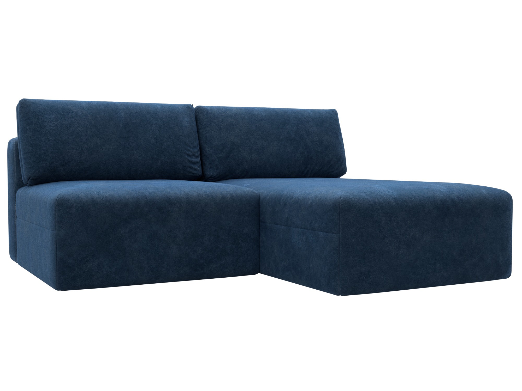 Изображение товара Диван раскладной Лига диванов 129510, велюр синий, механизм Еврокнижка