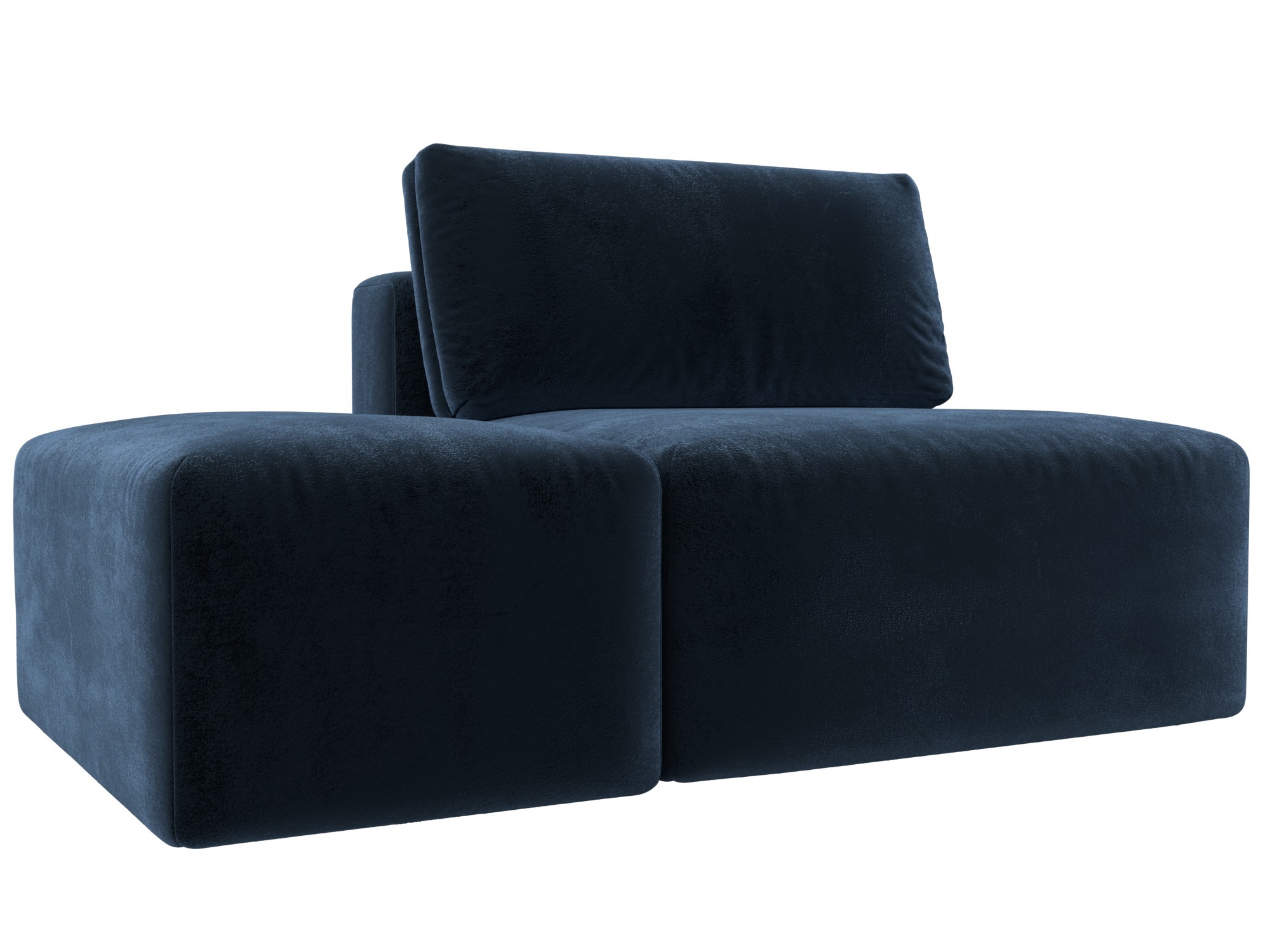 Изображение товара Модульный диван и пуф Лига-060 НПБ с велюром синий Россия современный комфорт