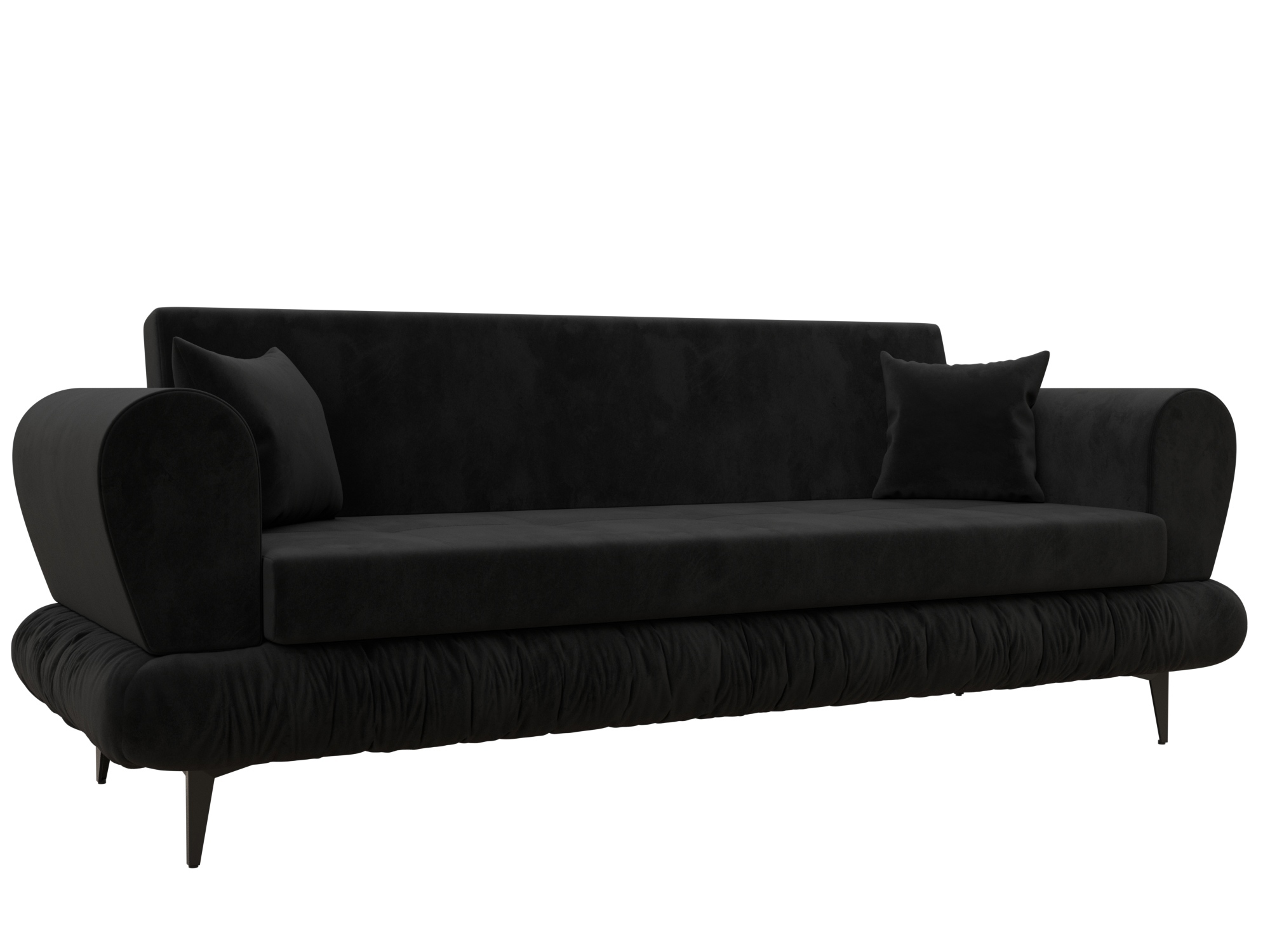 Изображение товара Диван раскладной Лига диванов 239x87x88 см велюр черный современный