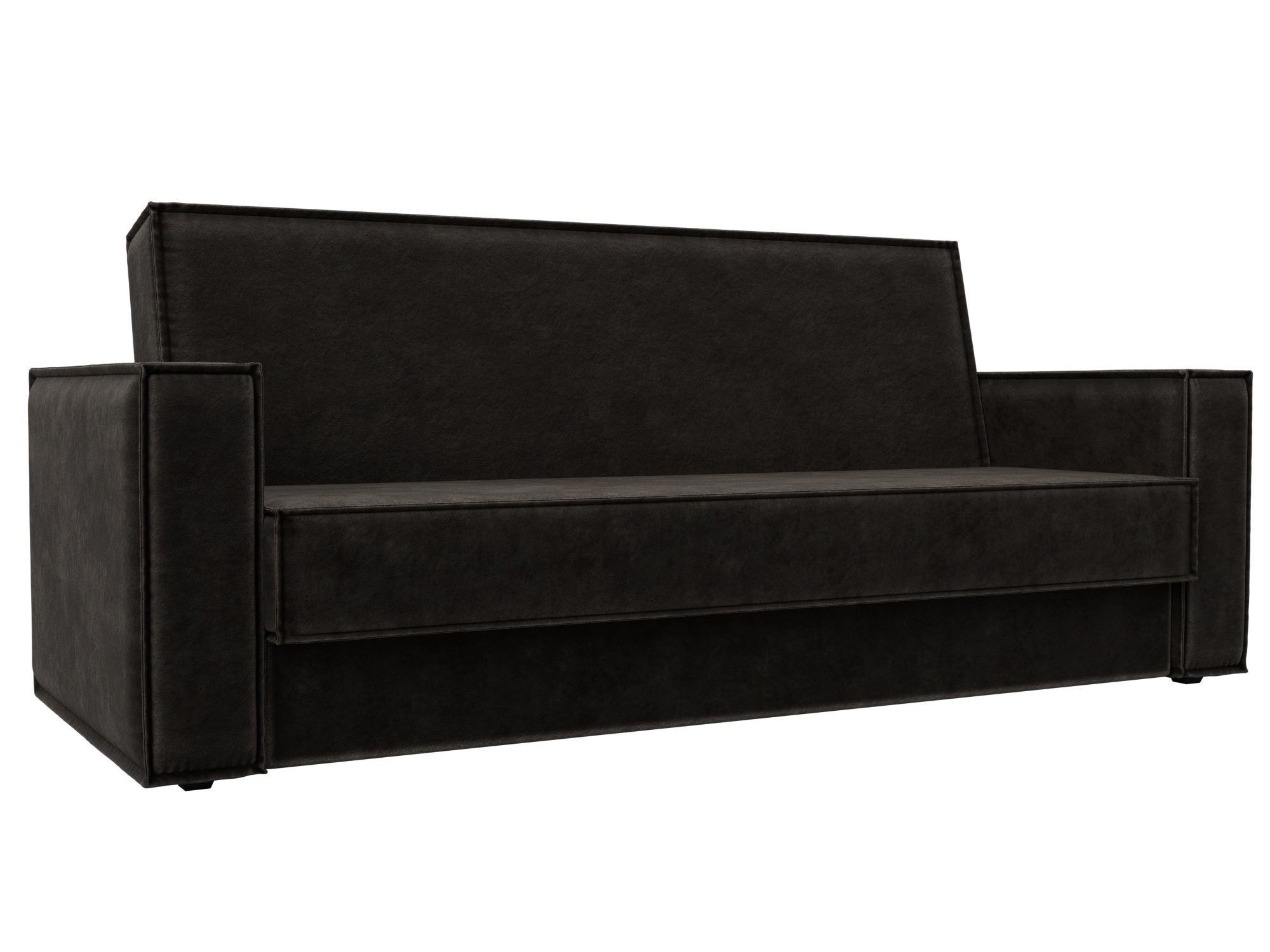 Изображение товара Диван раскладной Лига диванов Куба 127448_спб 214x90x81 см велюр цвет brut 17 коричневый