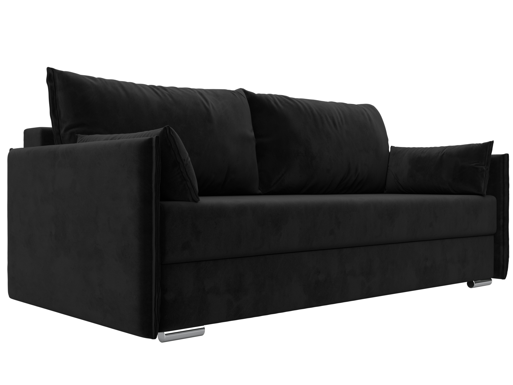 Изображение товара Диван раскладной Лига диванов Сайгон 203x90x105 см велюр черный для гостиной и офиса