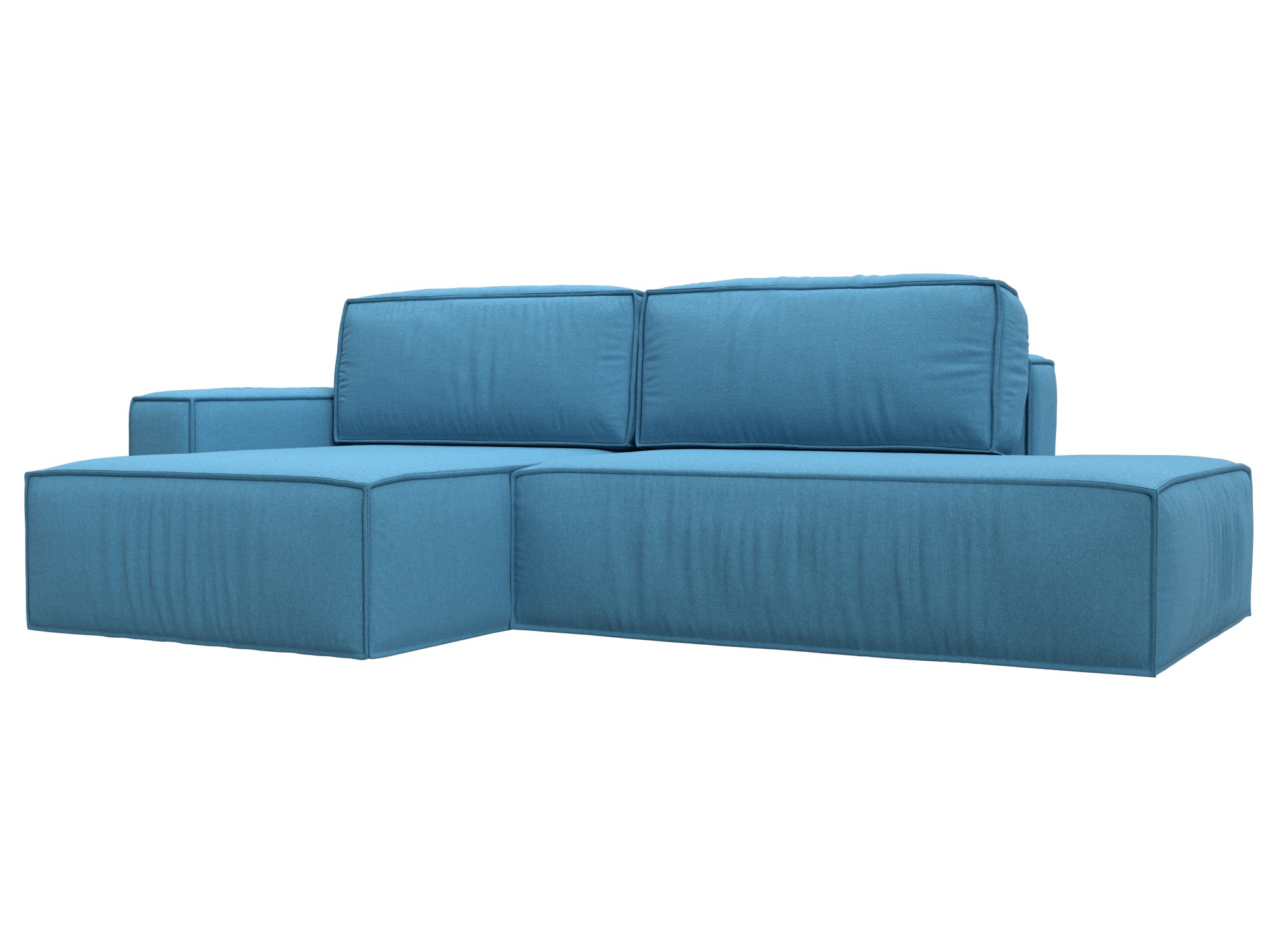 Изображение товара Диван раскладной Лига диванов 125545L_спб 280x90x170 см рогожка цвет амур 10 голубой