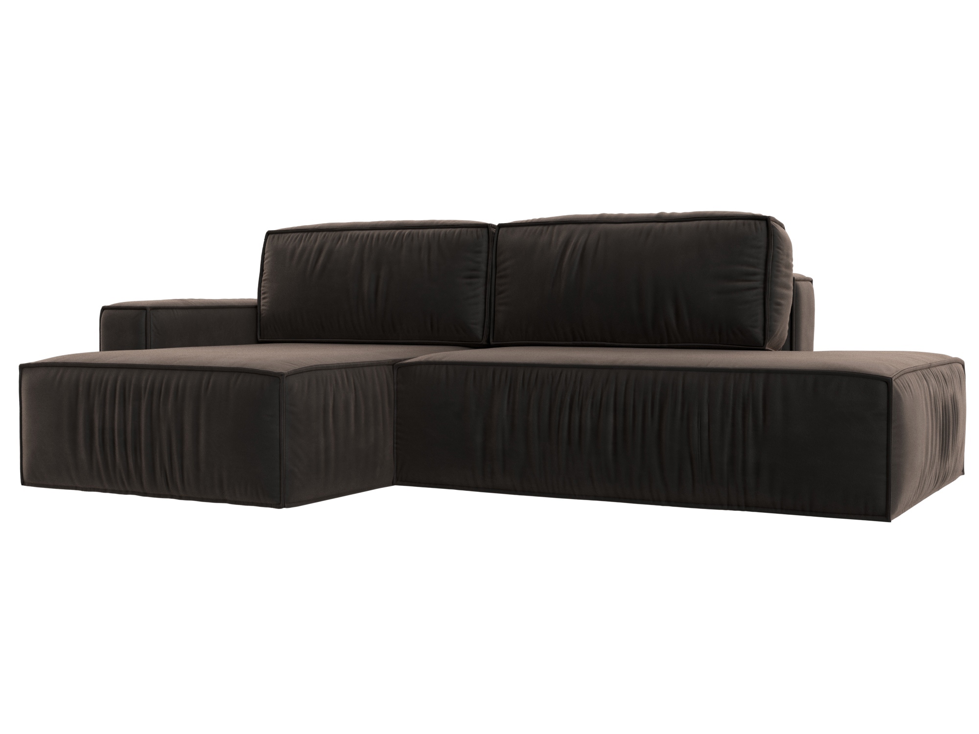 Изображение товара Диван раскладной Лига диванов 116743L_спб 280x90x170 см велюр цвет коричневый