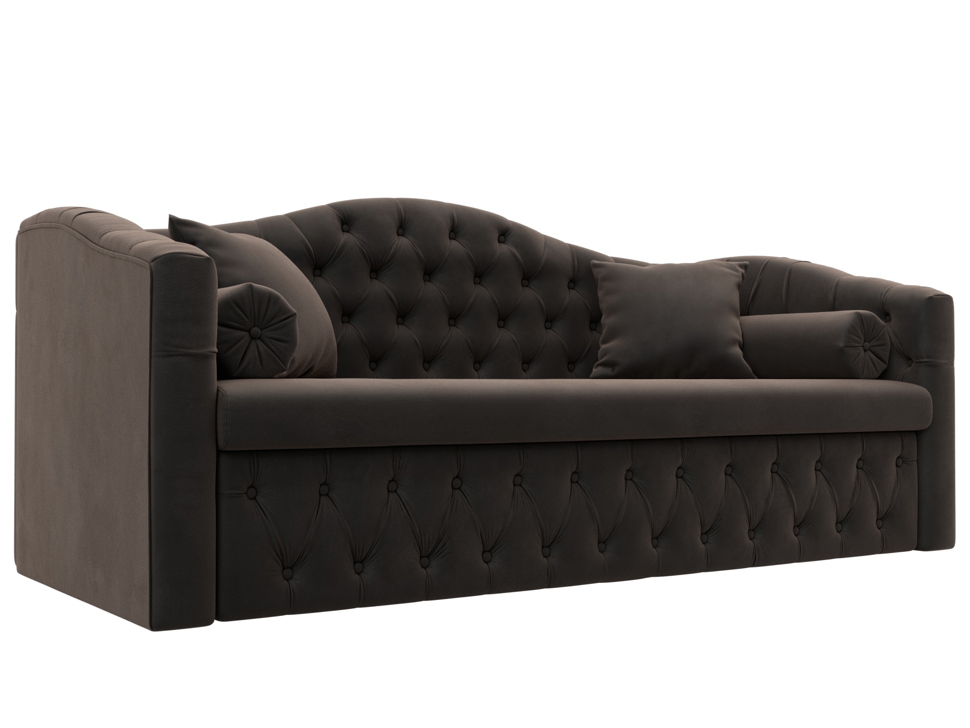 Изображение товара Диван раскладной Лига диванов Мечта 210x102x86 см велюр коричневый классический