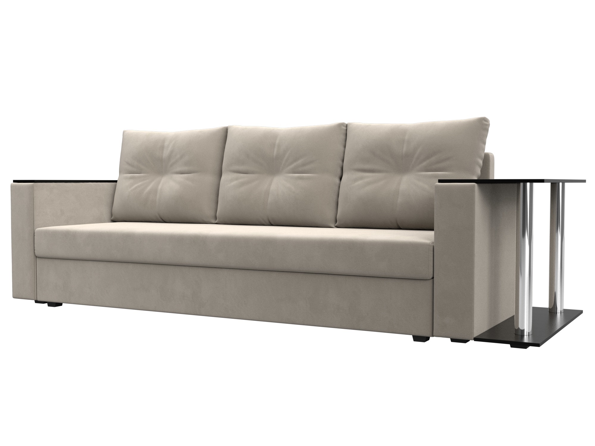 Изображение товара Диван раскладной Лига диванов 112478R_спб вельвет бежевый для гостиной и офиса