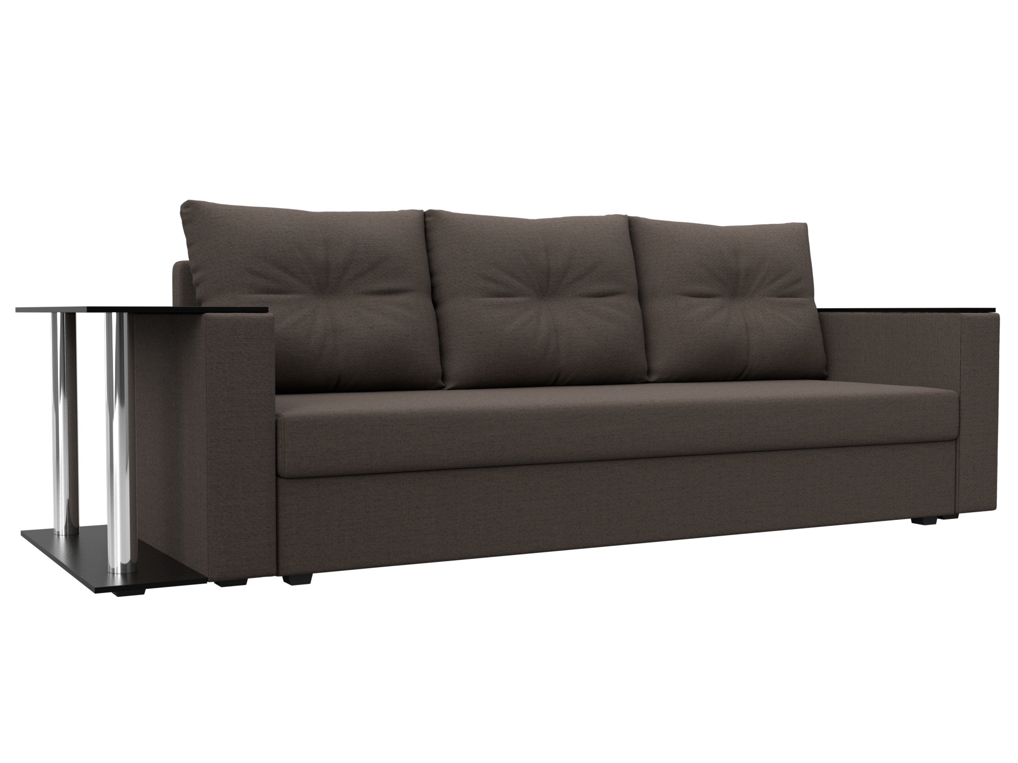 Изображение товара Диван раскладной Лига диванов 126161L_спб 230x90x80 см рогожка цвет амур 05 коричневый