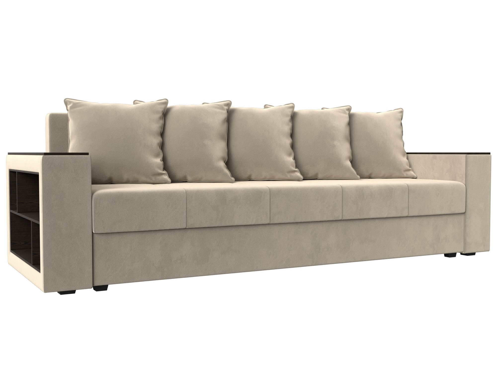 Изображение товара Диван раскладной Лига диванов 114345L вельвет бежевый евро-книжка 230x90 см