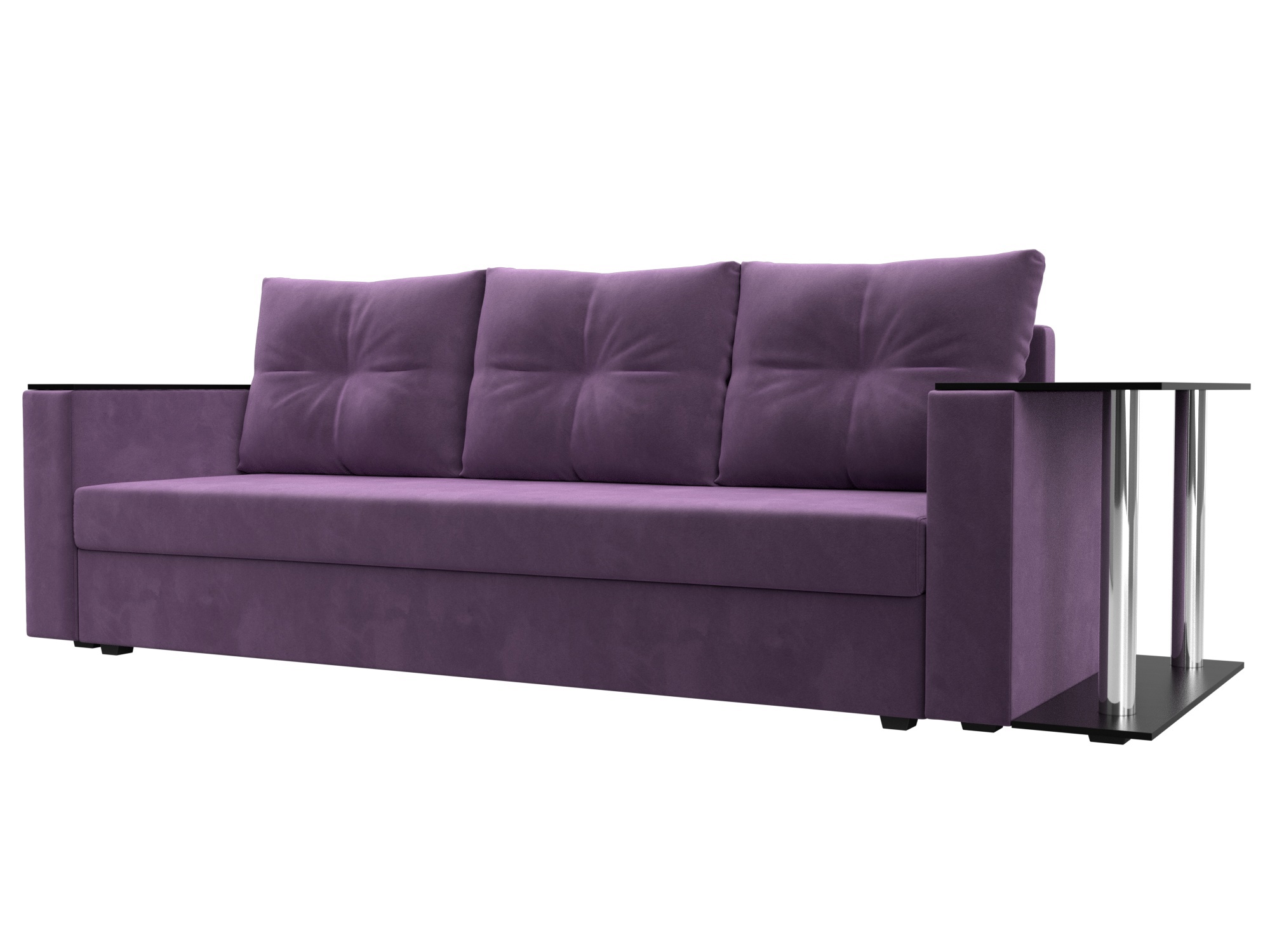 Изображение товара Диван раскладной Лига диванов 112484R_спб 230x90x80 см вельвет цвет сиреневый