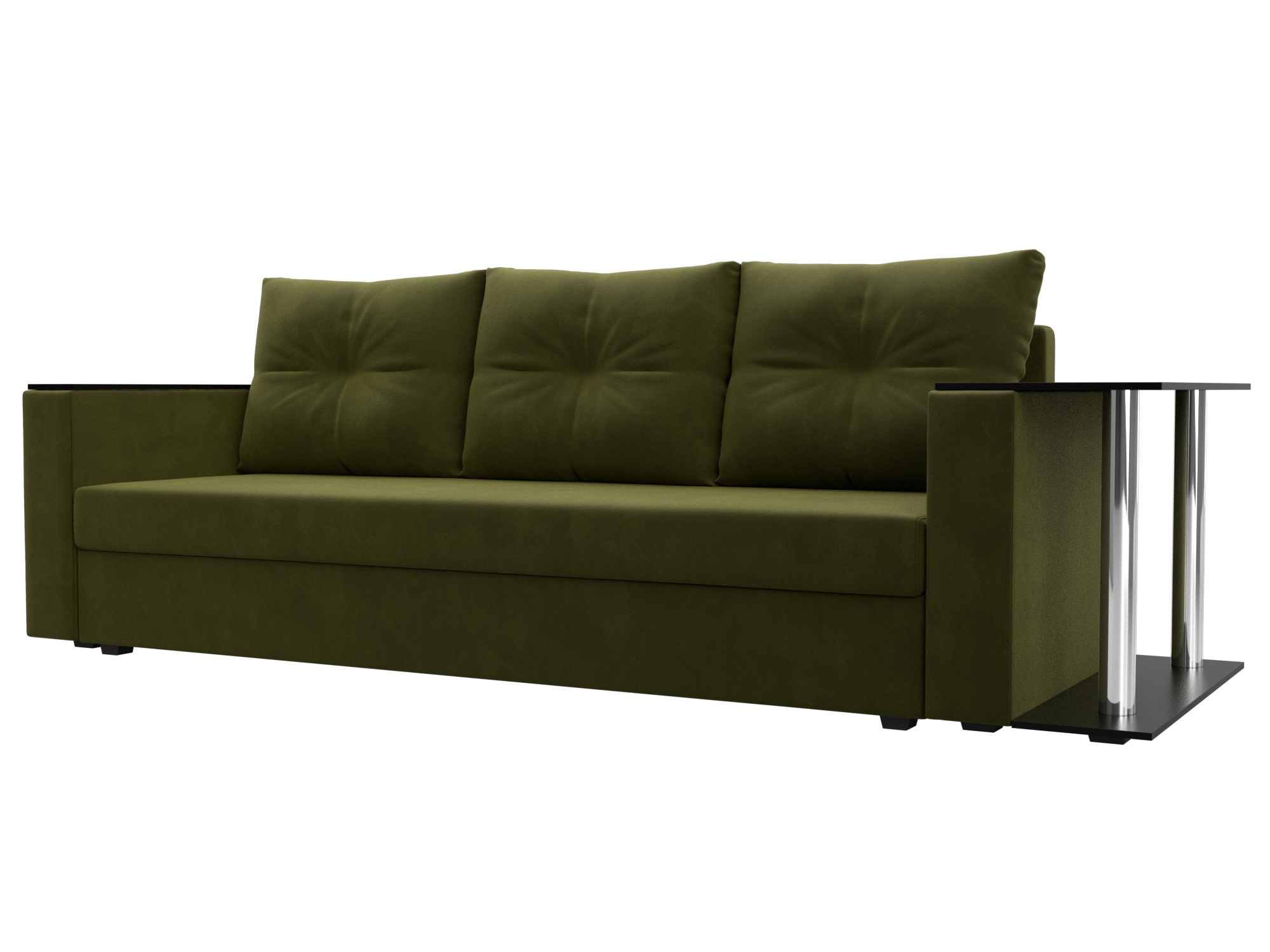 Изображение товара Диван раскладной Лига диванов 112481R квадрат 230x90x80 см вельвет зеленый