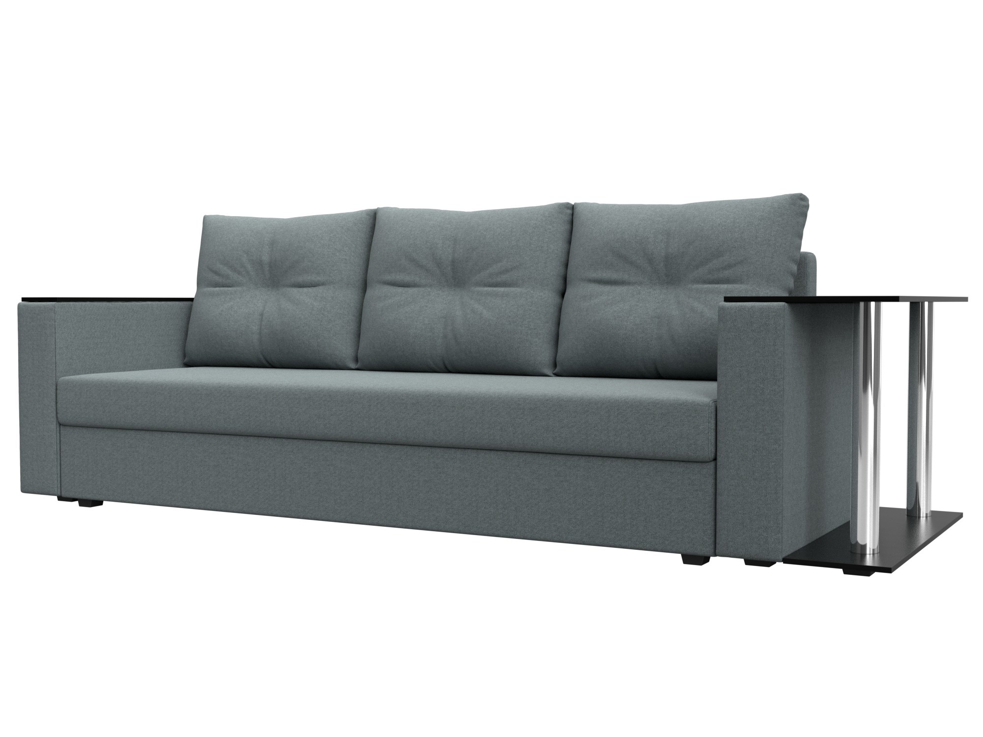 Изображение товара Диван раскладной Лига диванов 126162_спб 230x90x80 см серый рогожка