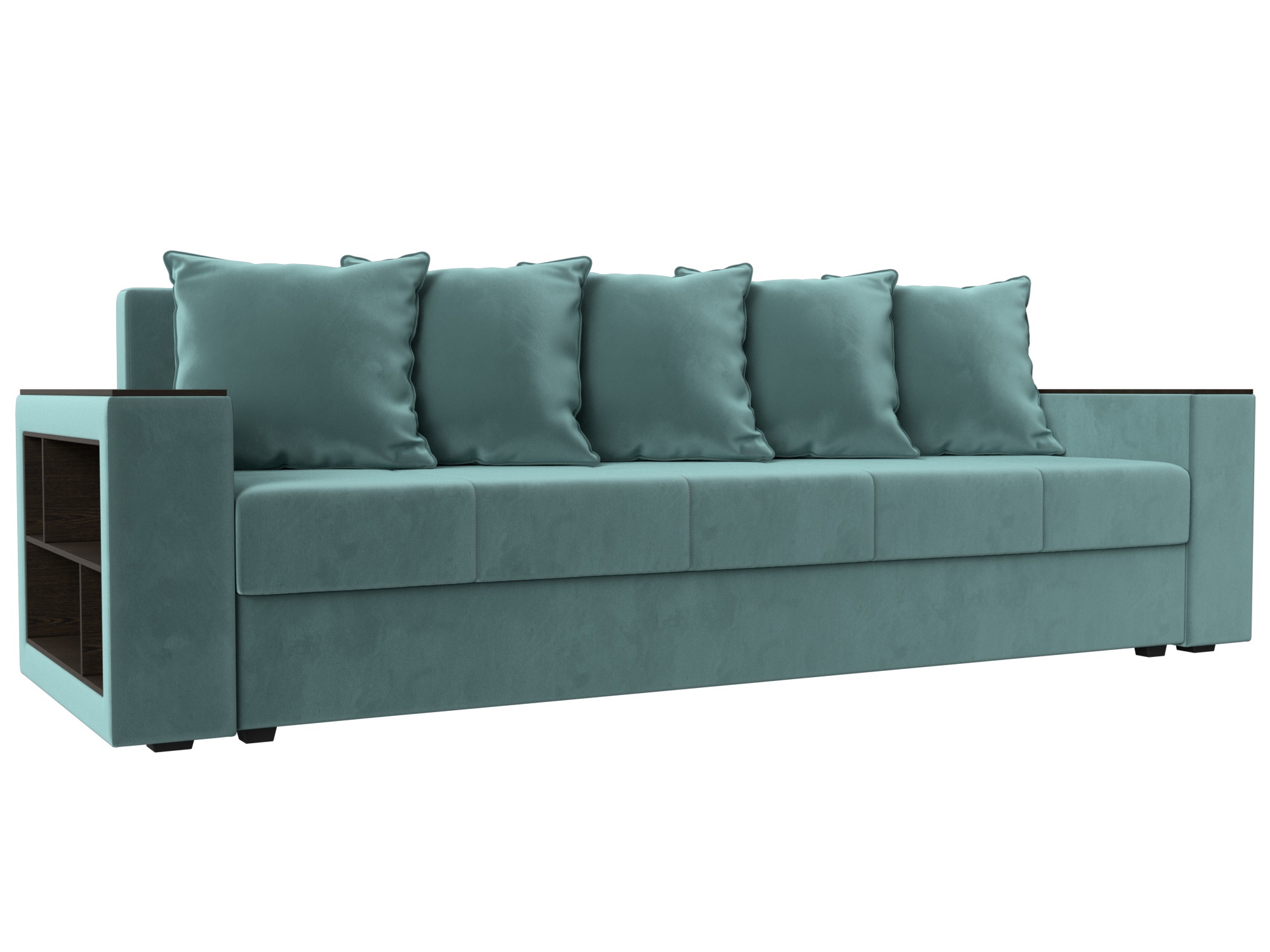 Изображение товара Диван раскладной Лига диванов 114366L_спб велюр бирюзовый 230x90 см