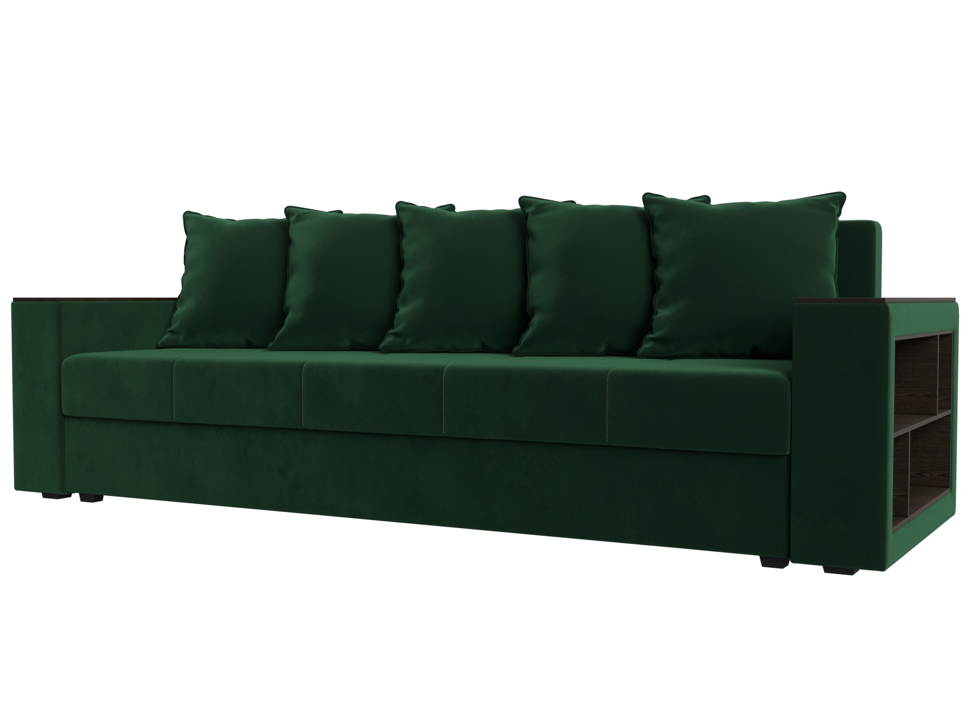 Изображение товара Диван раскладной Лига диванов 114368_спб велюр зеленый 230x80x90 см