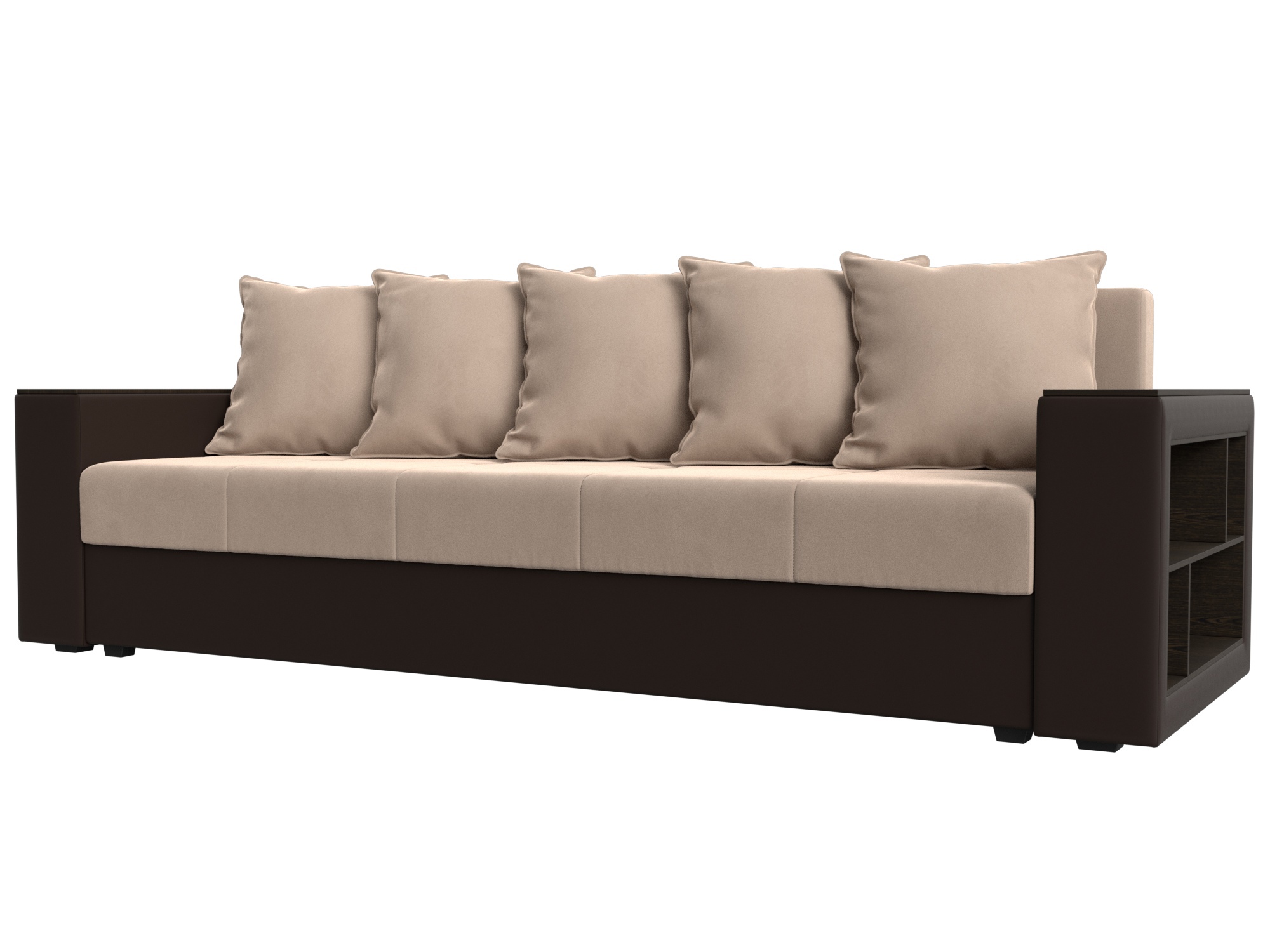 Изображение товара Диван раскладной Лига диванов Дубай Лайт 230x80х90 см велюр бежевый