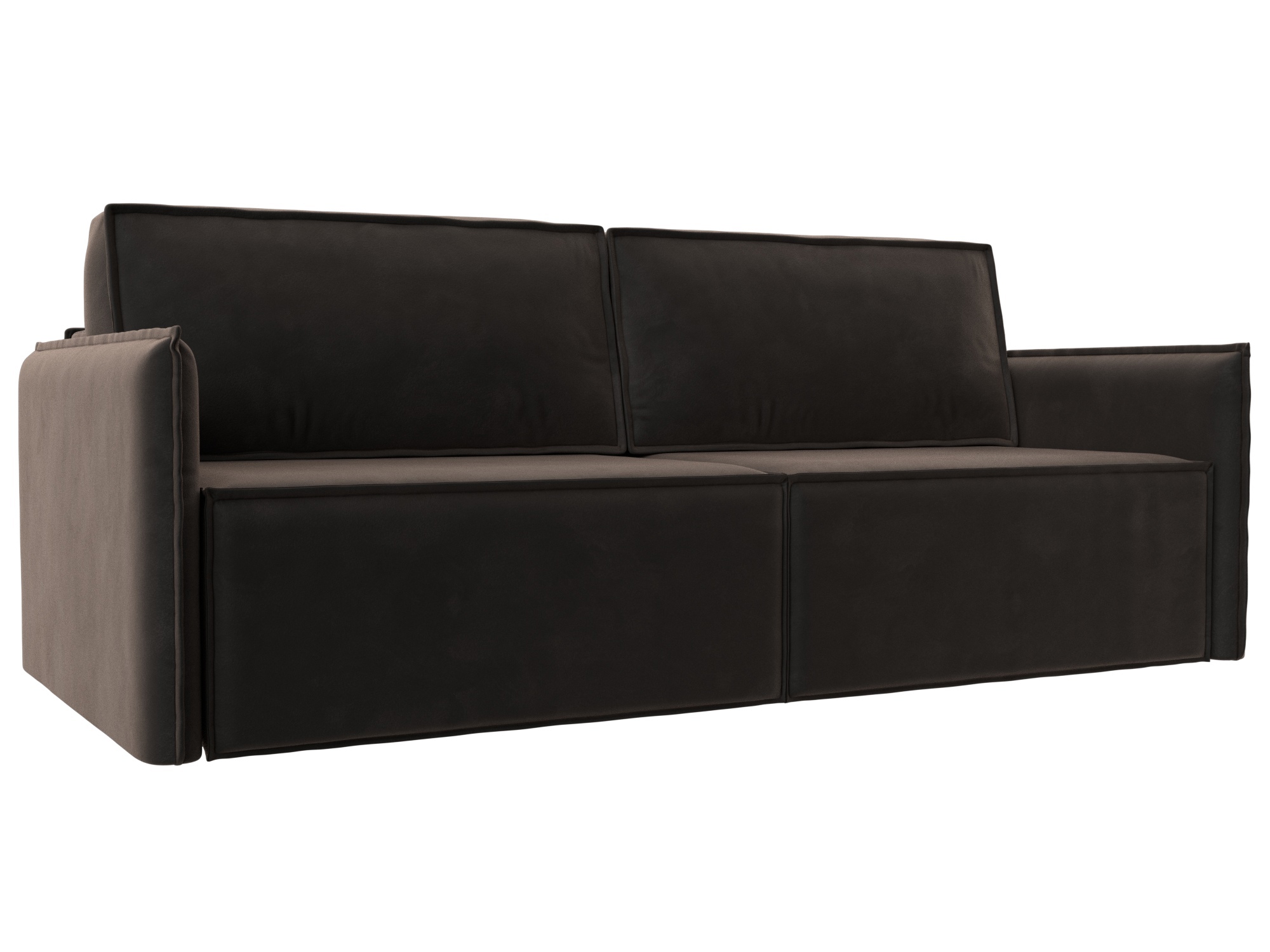 Изображение товара Диван раскладной Лига диванов Либерти велюр коричневый 220x120 см